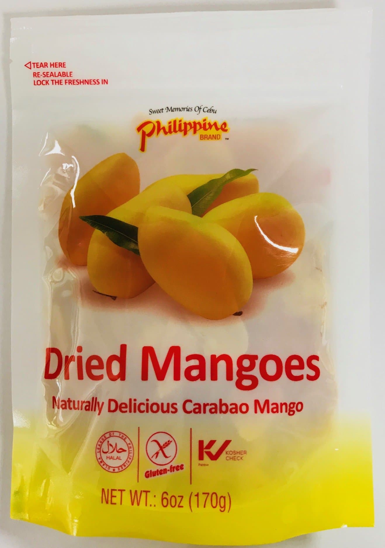 Philippine Brand Dried Mango Strips Candy, 170 g, Pack of 5
