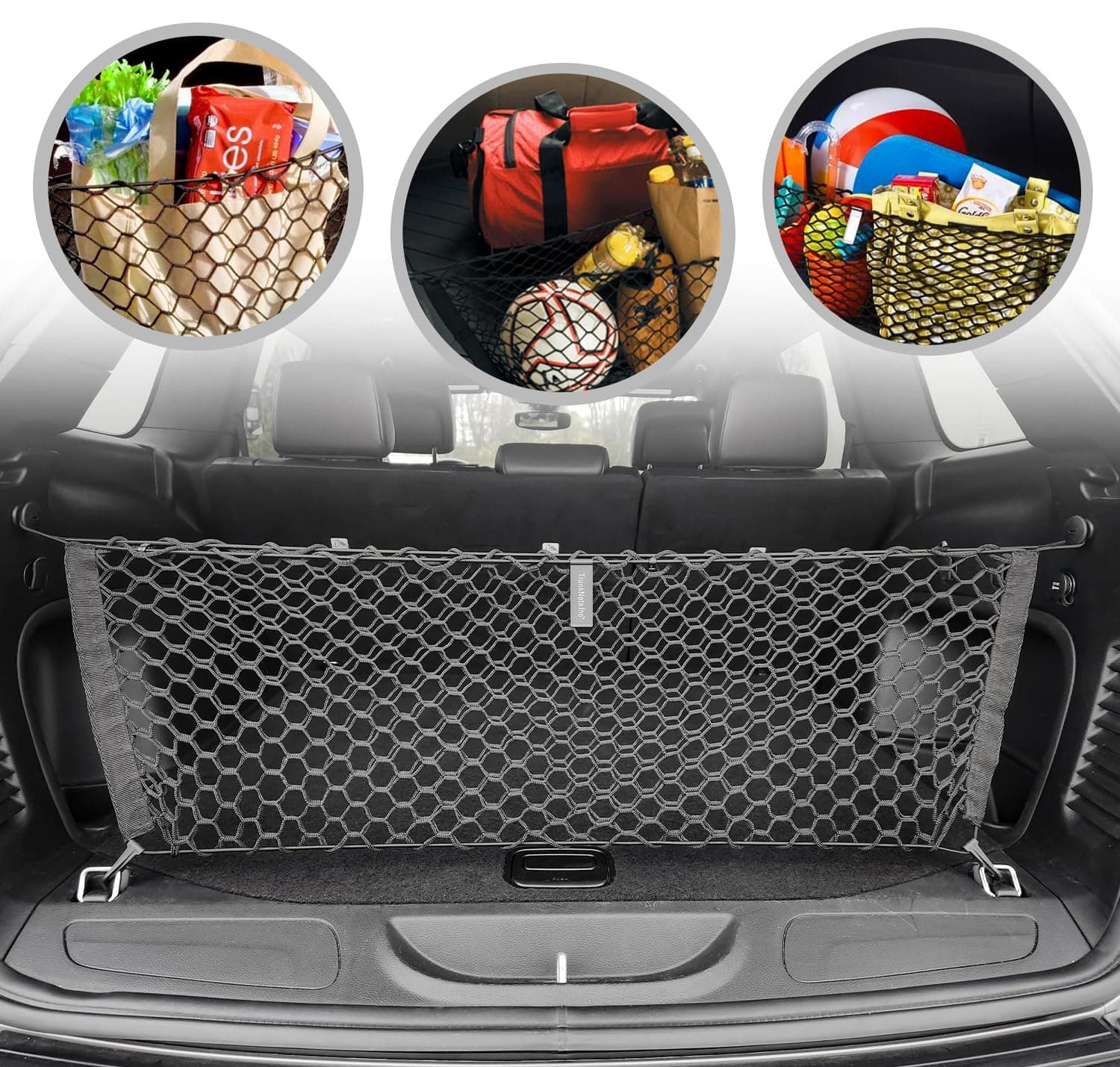 Envelope Style Trunk Mesh Cargo Net - For Jeep Grand Cherokee 2011 - 2021 Car Accessories - Premium Trunk Organizers and Storage - SUV Truck Cargo Nets - Vehicle Carrier Organizer for Cherokee WK