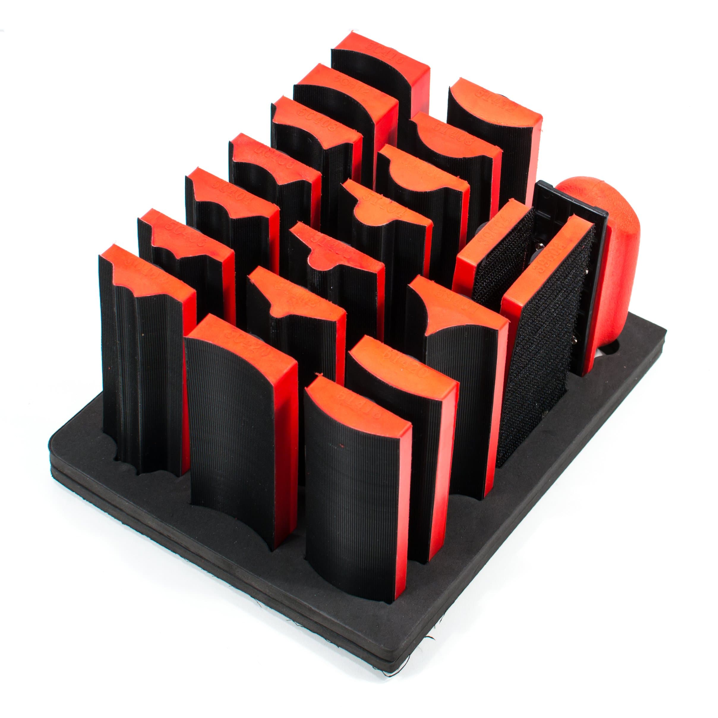 Tool Guy Republic20pc Hand Sanding Block Set - Hook and Loop Interchangeable Assorted Shapes