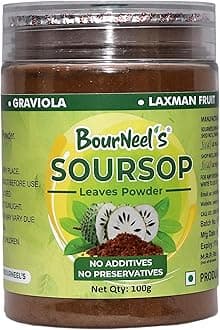 BourNeel's® Soursop Leaves Powder 100gm | No Preservatives | Graviola Laxman Phal Leaves Powder |Soursop Kadha Tea |