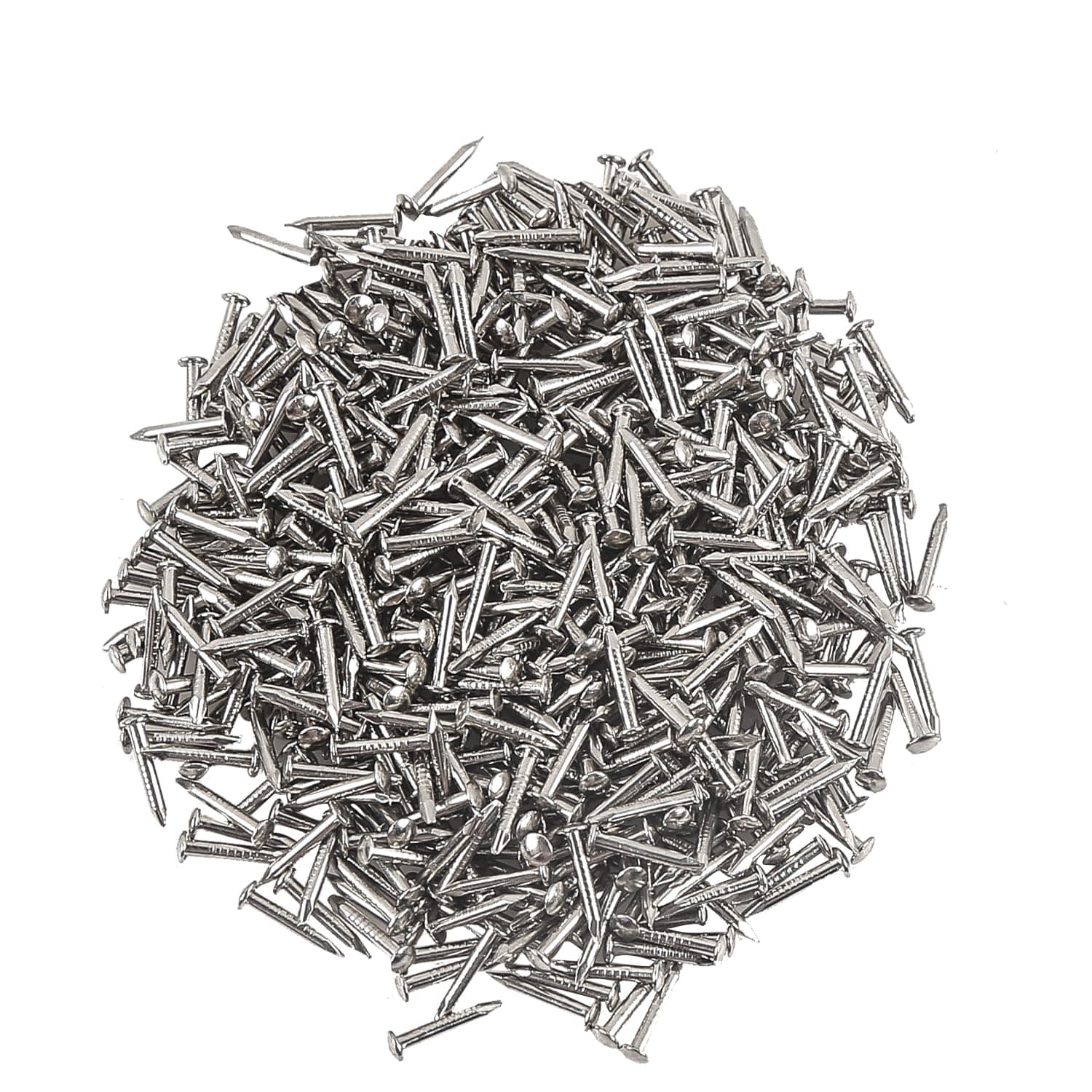 newlng 500PCS Small Nail Round Head Tiny Nails String Art Nails Hand-Made Hardware Accessories Fasteners Mini Nails 1 X 10mm/0.04"X0.4"(DXL) Silver