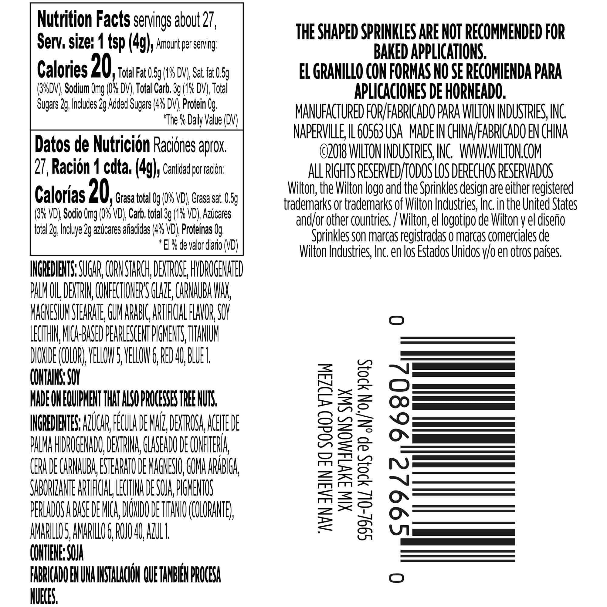 Wilton Sprinkles Mix, Christmas Snowflake