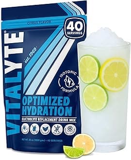 - Vitalyte Electrolyte Powder Drink Mix - Isotonic Clean Electrolyte Hydration Powder - Ideal Post Workout Rehydration Packets with No Artificial Colors, Flavors or Sweeteners, (35 Oz, Cool Citrus)