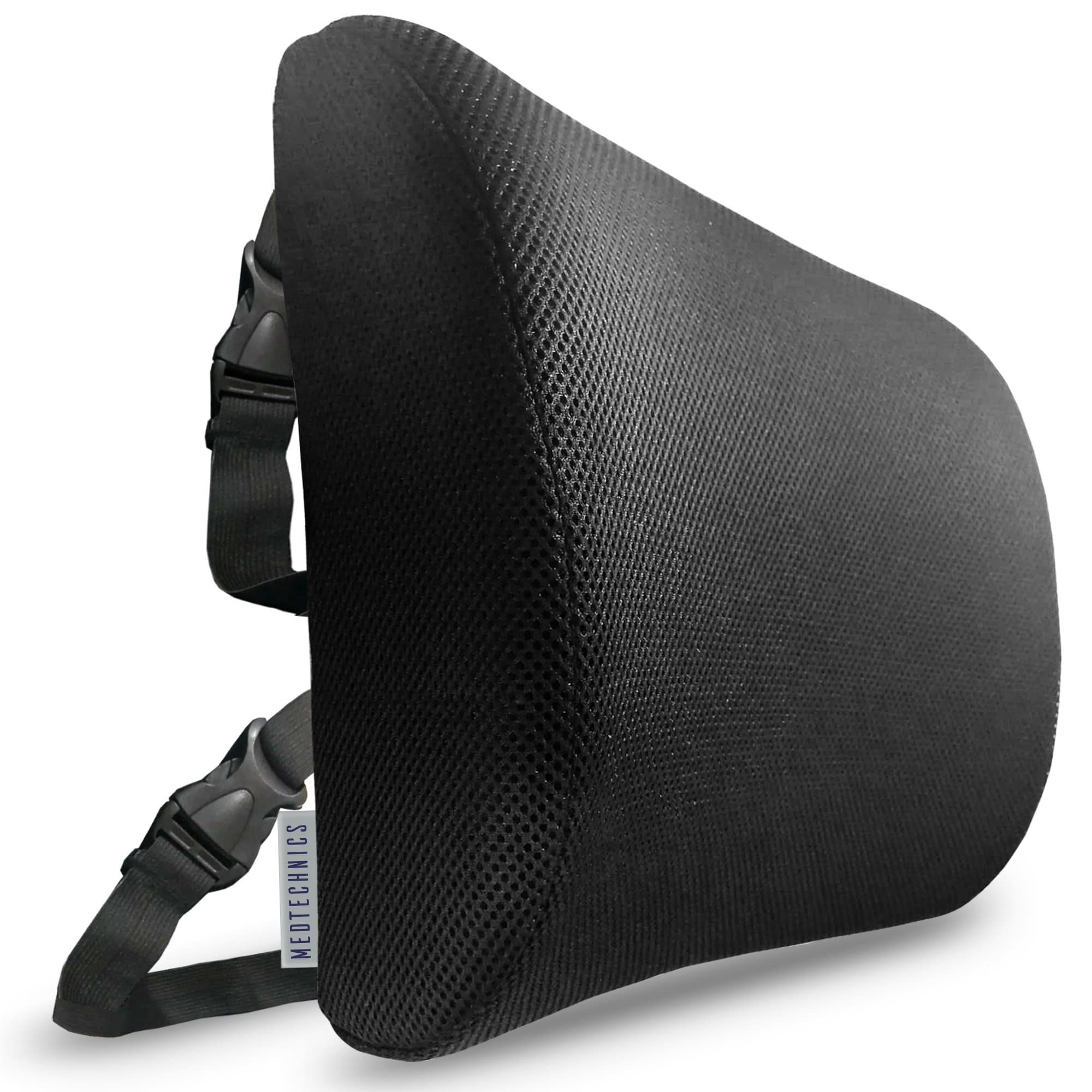Medtechnics - Lumbar Support Cushion - New and Improved Luxury Features - Sit Longer with Less Pain With Our New Back Support Cushion - Incredible Back Support For Office Chair - Amazing Chair Back Support