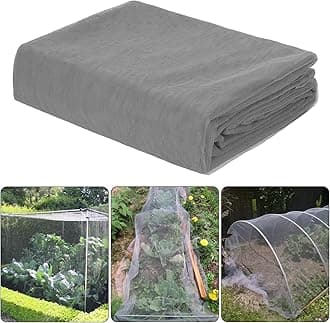 Mosquito Netting 39x10Ft Garden Mesh Netting, Fly Bird Net Barrier Hunting Blind Plant Protecting Net, 3x12m Gray