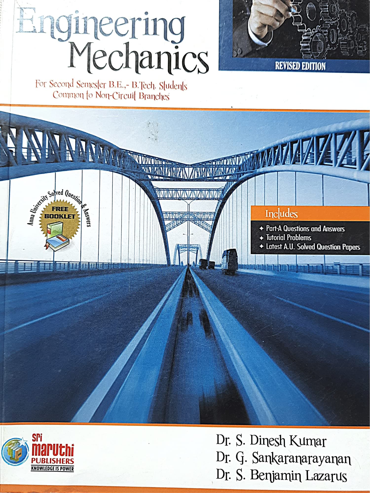 ENGINEERING MECHANICS ( FOR SECOND SEMESTER BE/BTECH STUDENTS & COMMON FOR NON CIRCUIT BRANCHES ) [Perfect Paperback] DR S DINESH KUMAR; DR G SANKARANARAYANAN and SR S BENJAMIN LAZARUS Perfect Paperback – 1 January 2015