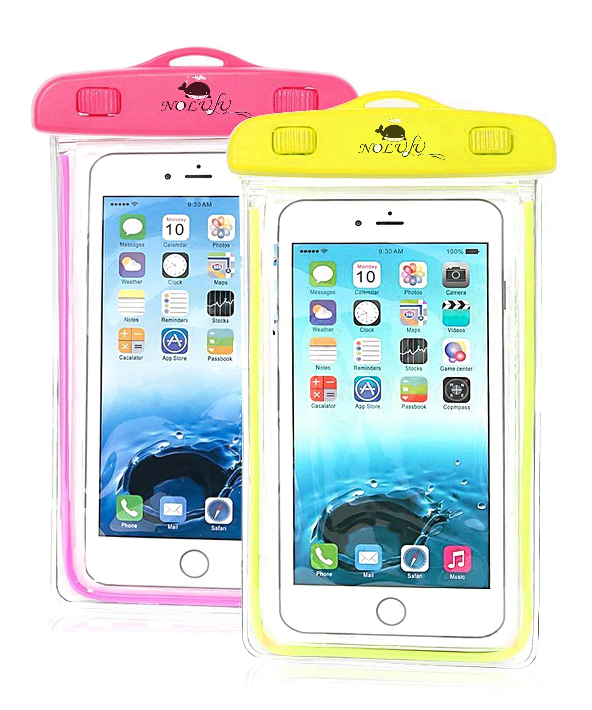 2 Waterproof Phone Case with Lanyard Protective for iPhone 6/6S iPhone 6/6S Plus, Samsung Galaxy S6/S6 Edge, Note 4, LG G3 - Fit for Cell Phone up to 6'' Diagonal, Luminous Waterproof Bag