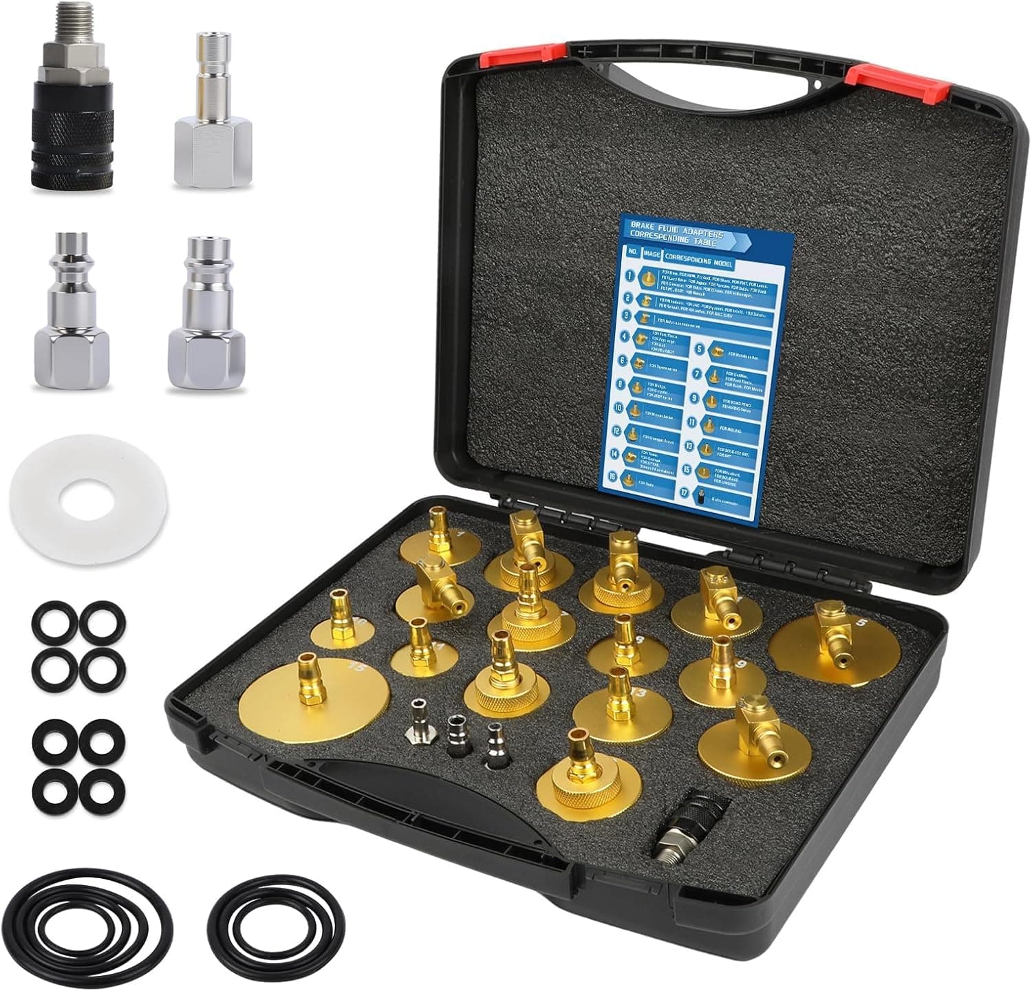 20PCS Brake Bleeder Kit, Aluminum Master Cylinder Bleeding Kit Tool with 4PCS Quick Connector for Honda, Toyota and Most Vehicles