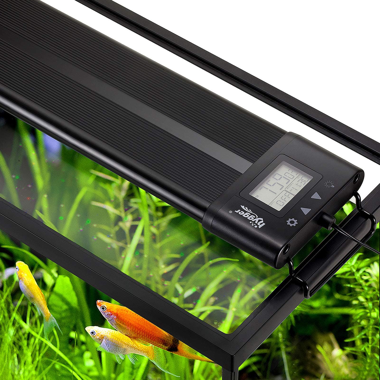 hygger Auto On Off LED Aquarium Light Extendable 12-17 Inches 7 Colors Sunris...