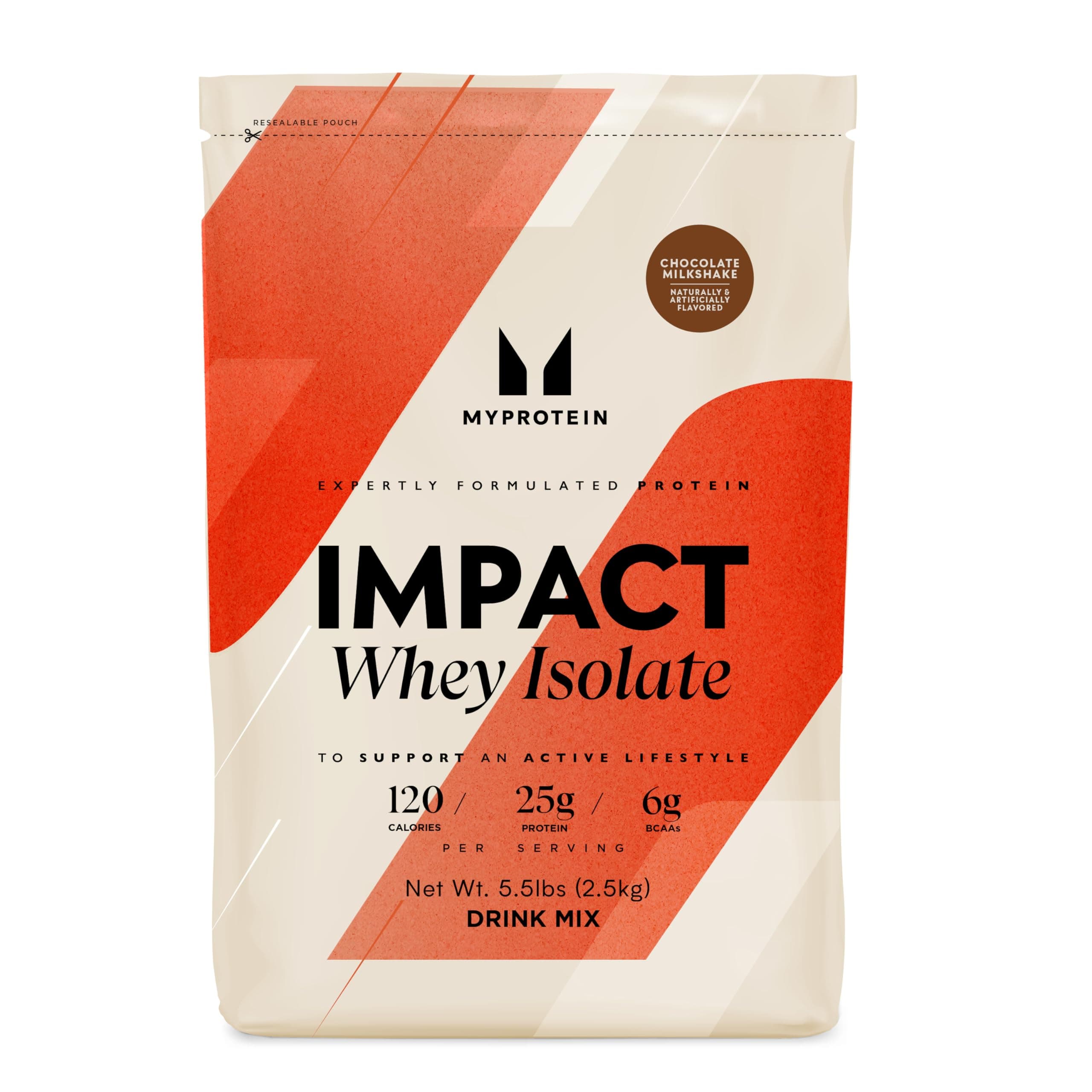 Impact Whey Protein Isolate, 5.5 Lbs (79 Servings) Chocolate Milkshake, 25g Protein, 3.5g Glutamine & 6g BCAA Per Serving, Protein Shake for Muscle Strength & Recovery