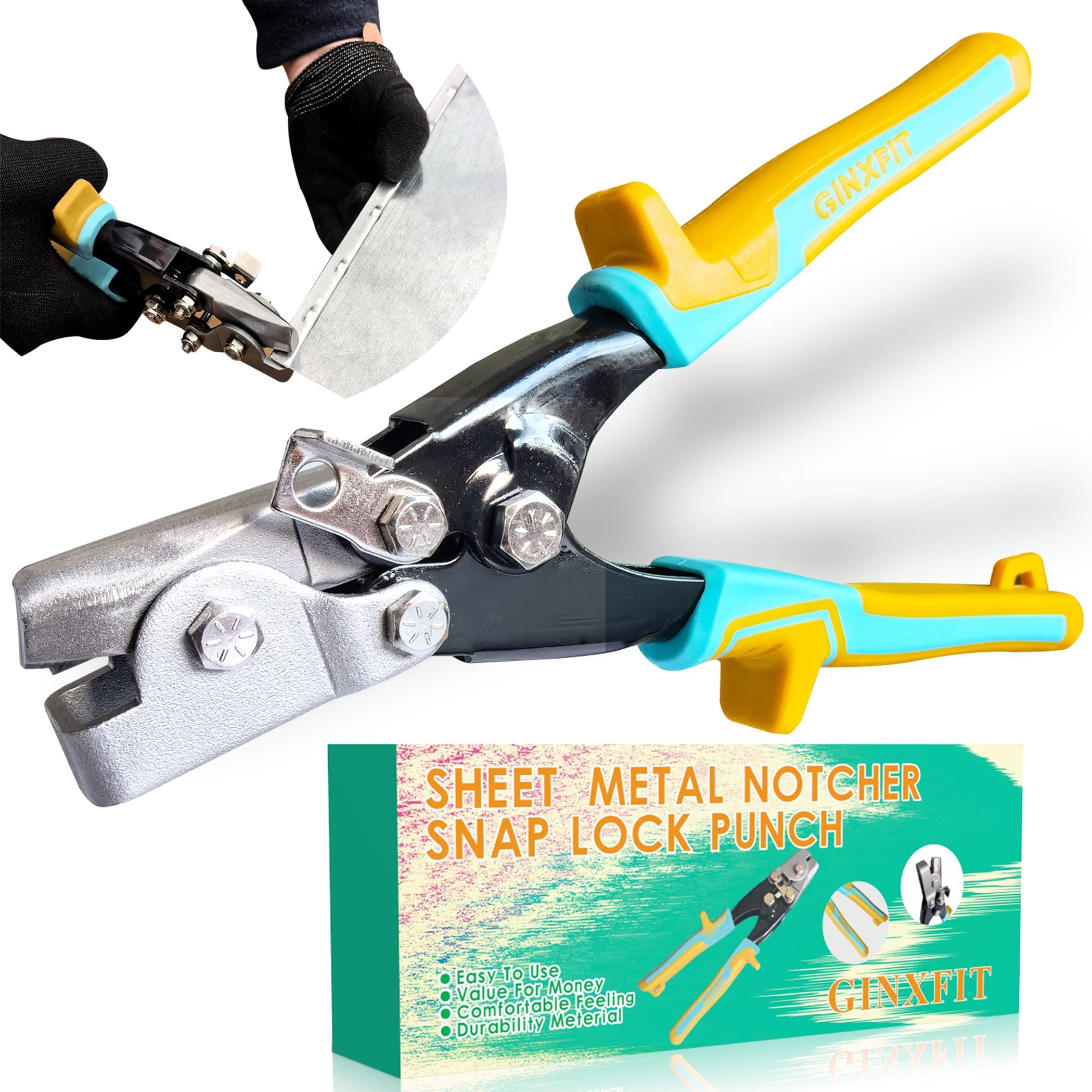 Snap Lock Punch Notcher - Gutter Crimper Tool for Sheet Metal - Snaplock Crimping Tool for Gutter End Cap, Vinyl Siding and Skirting, 9 Inches