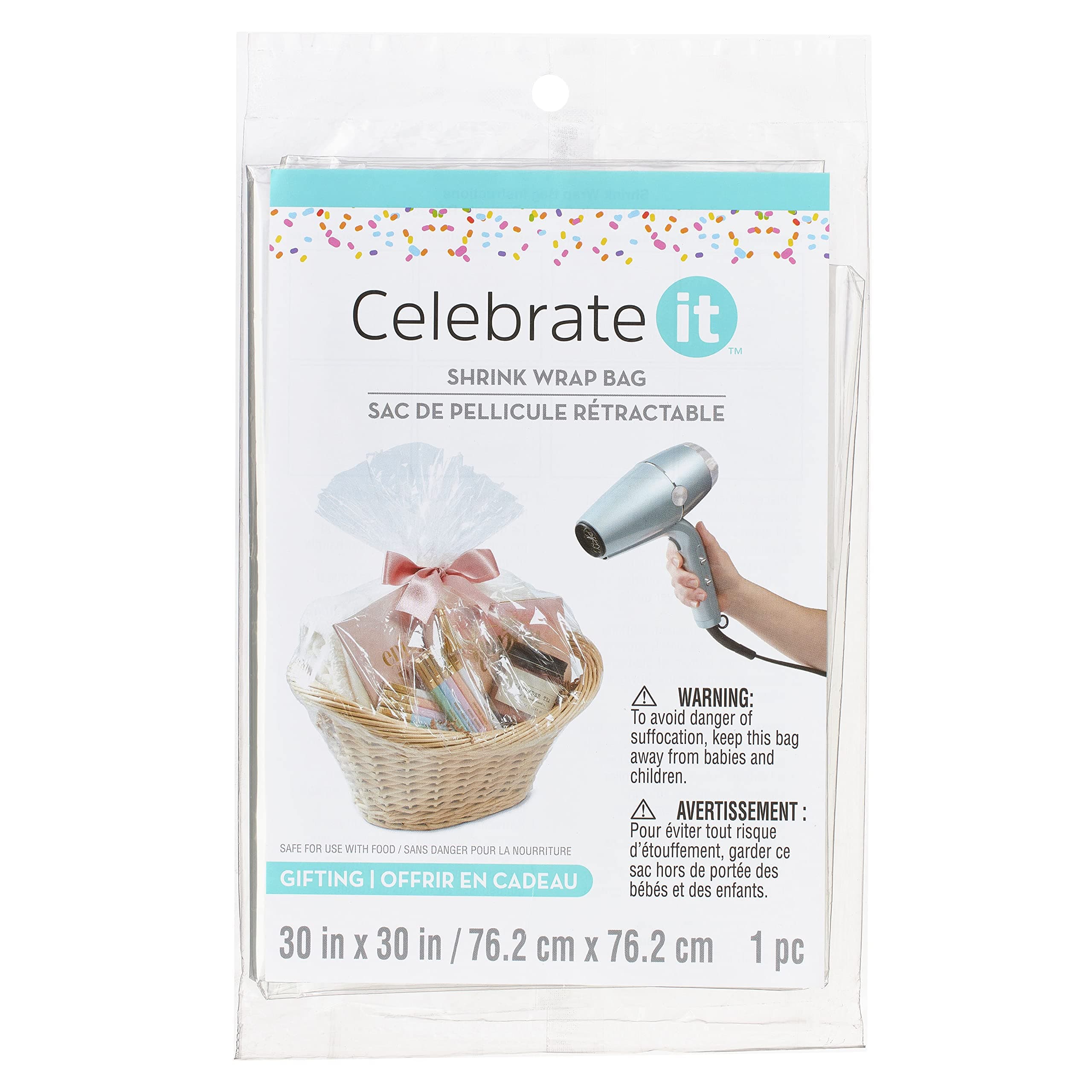 Celebrate It 12 Pack: 30”; Clear Shrink Wrap Bag