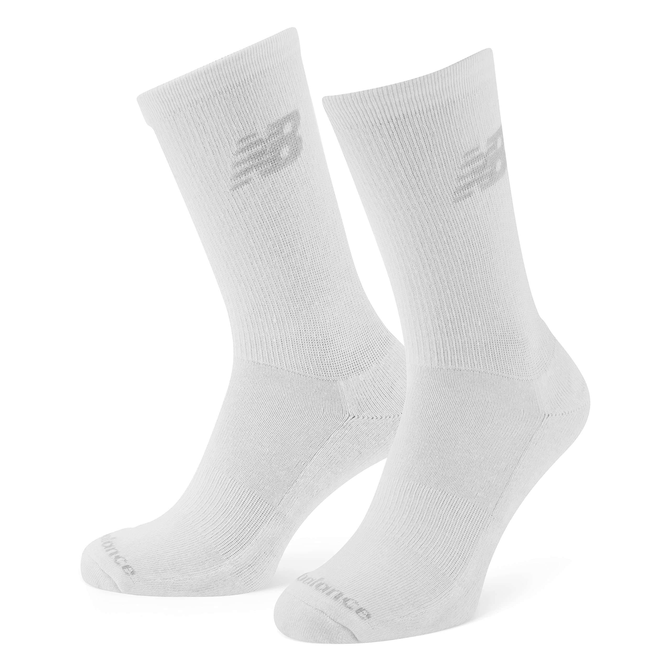 Unisex 3 Pack Crew Socks, White, M UK