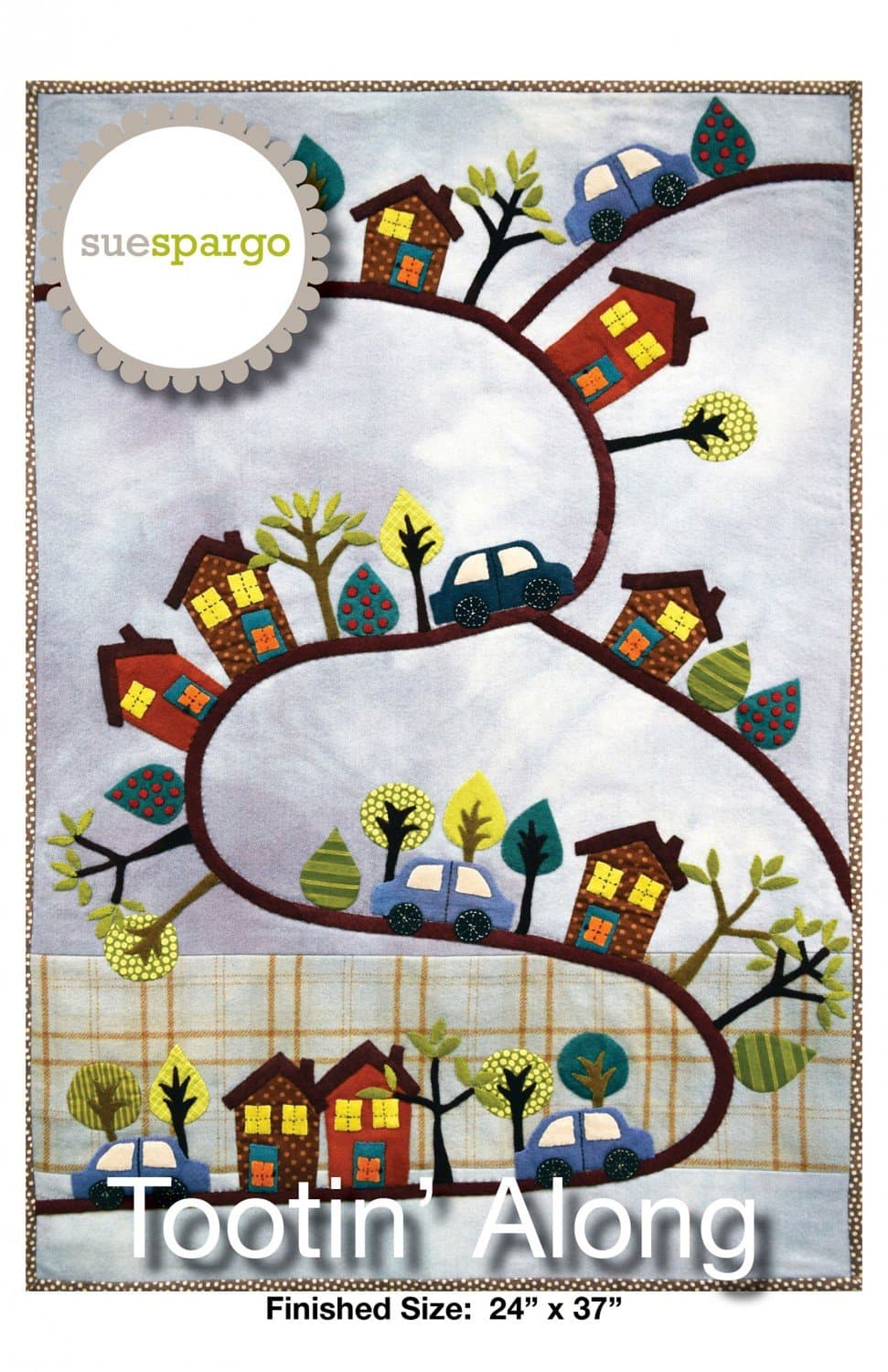 Tootin' Along pattern by Sue Spargo Wool Applique 24" x 37"