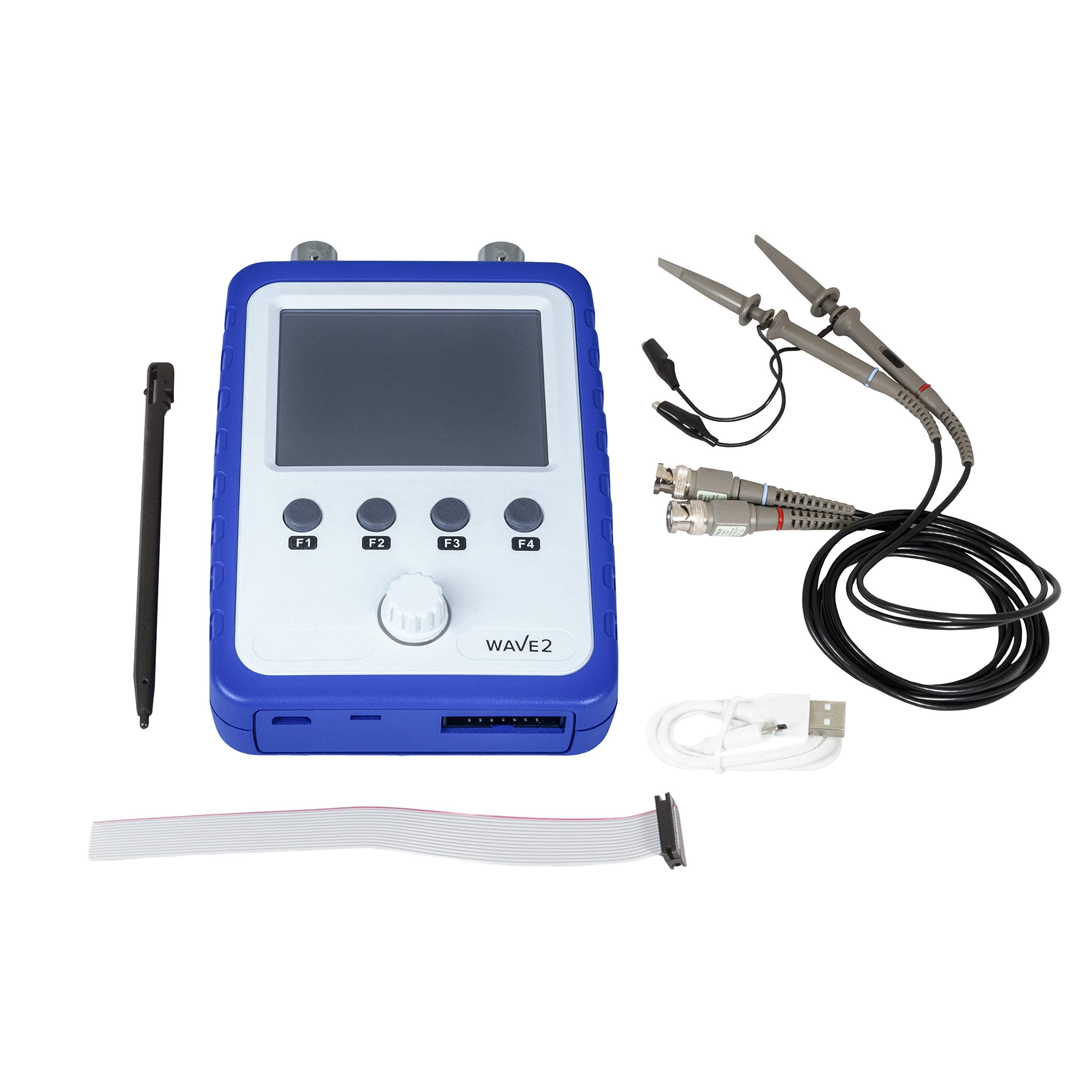 JYETech WAVE2 2-Channel Portable Digital Storage Oscilloscope & DDS Function Generator - Fully Assembled and Tested DSO 15801 with Battery, Large 2.4" Color Touch Screen, and 2 BNC Probes