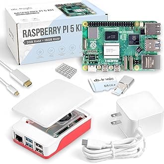 Raspberry Pi 5 4GB Starter Kit | 64GB Edition | Official 27W Power Supply | Official case with Fan | 4K Micro HDMI Cable 1m | Aluminum heatsink