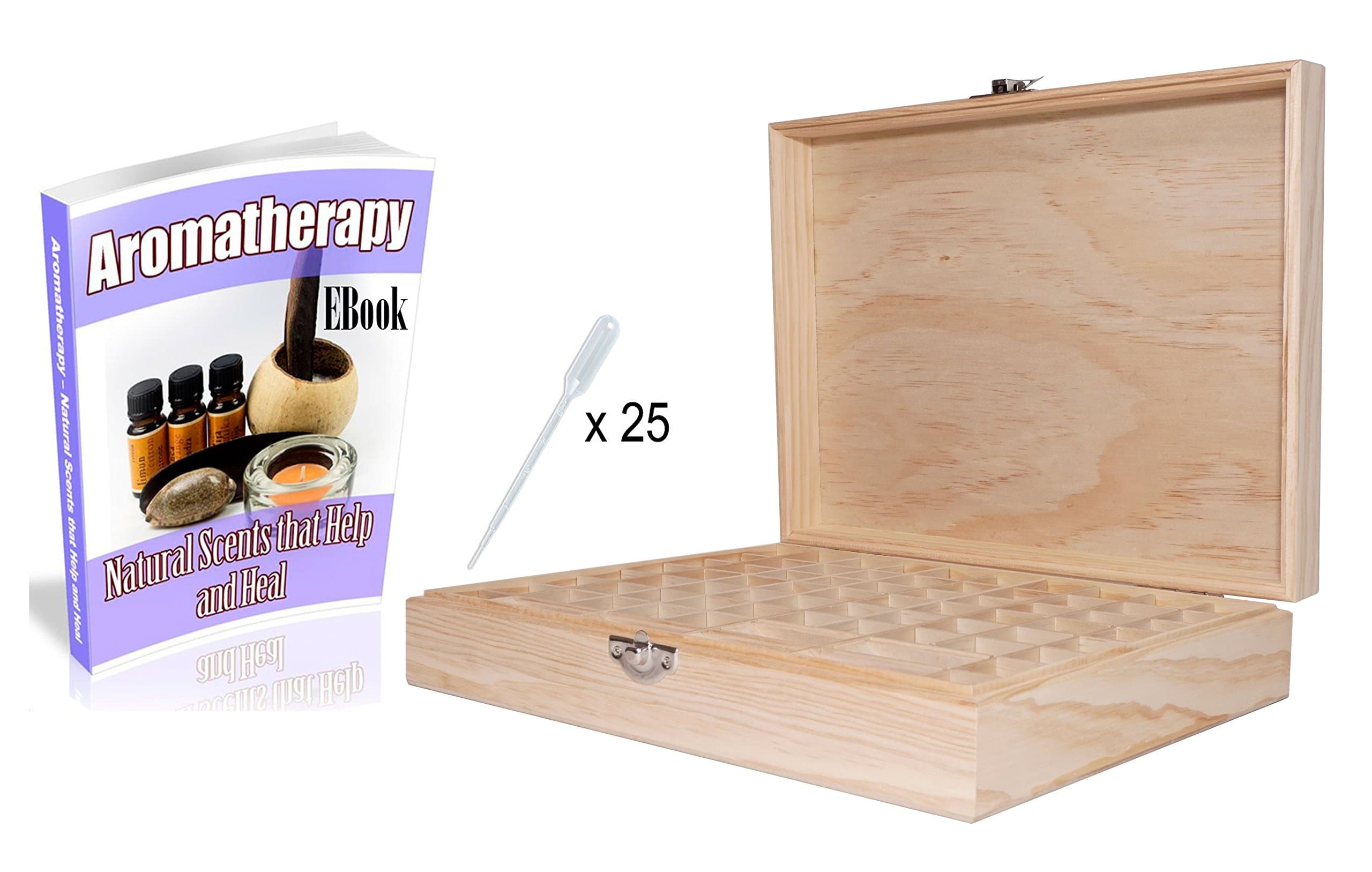 Essential Oil Box - Popular Carrying Case Makes a Great Gift. Reconfigure and Customize for Storage of Bottles (68 Small 6 Big Grids) 25 pipettes and Aromatherapy EBook