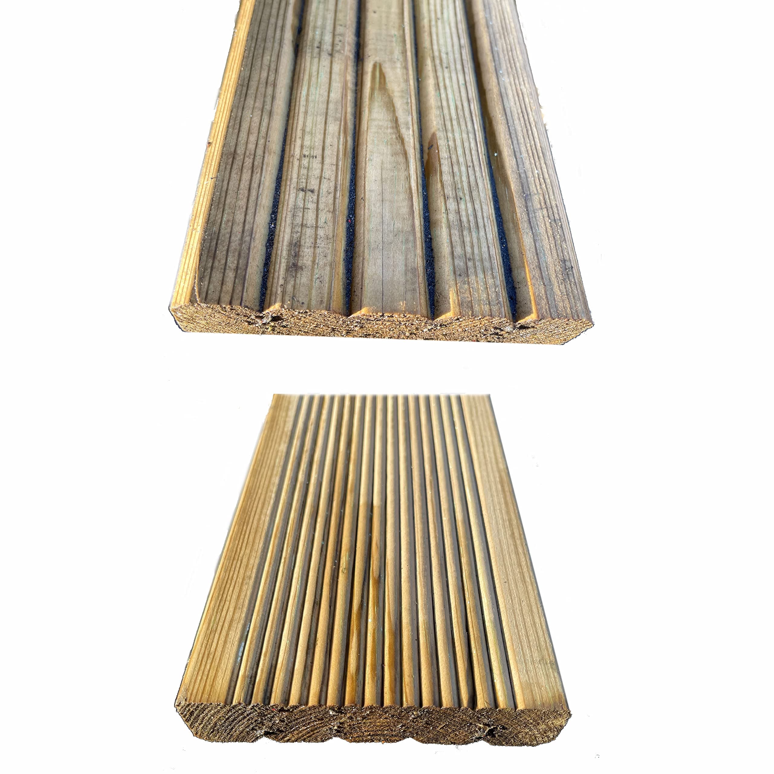 8 x Treated Timber Decking Boards A Grade Quality 26mm Thick x 120mm Wide x 4.8m Long for use in The Garden Deliveries to Mainland UK ONLY