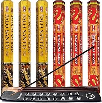 TRUMIRI Palo Santo & Dragons Blood Incense Sticks & Holder Bundle Variety Pack From Hem Trumiri Insense Inscents Insencents Insence