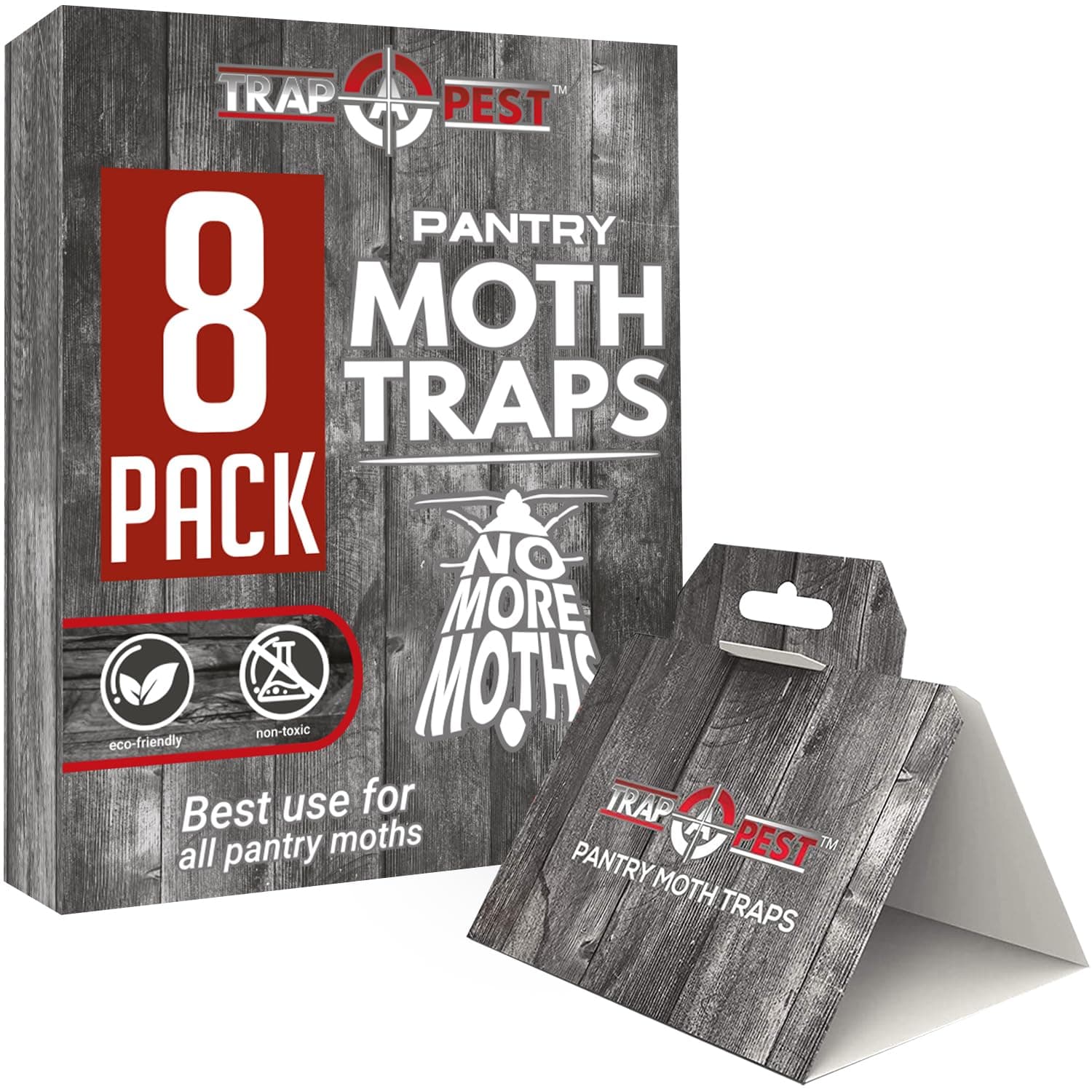 8 Pack Pantry Moth - Safe and Effective for Food and Cupboard- Glue with Pheromones for Pantry Moths