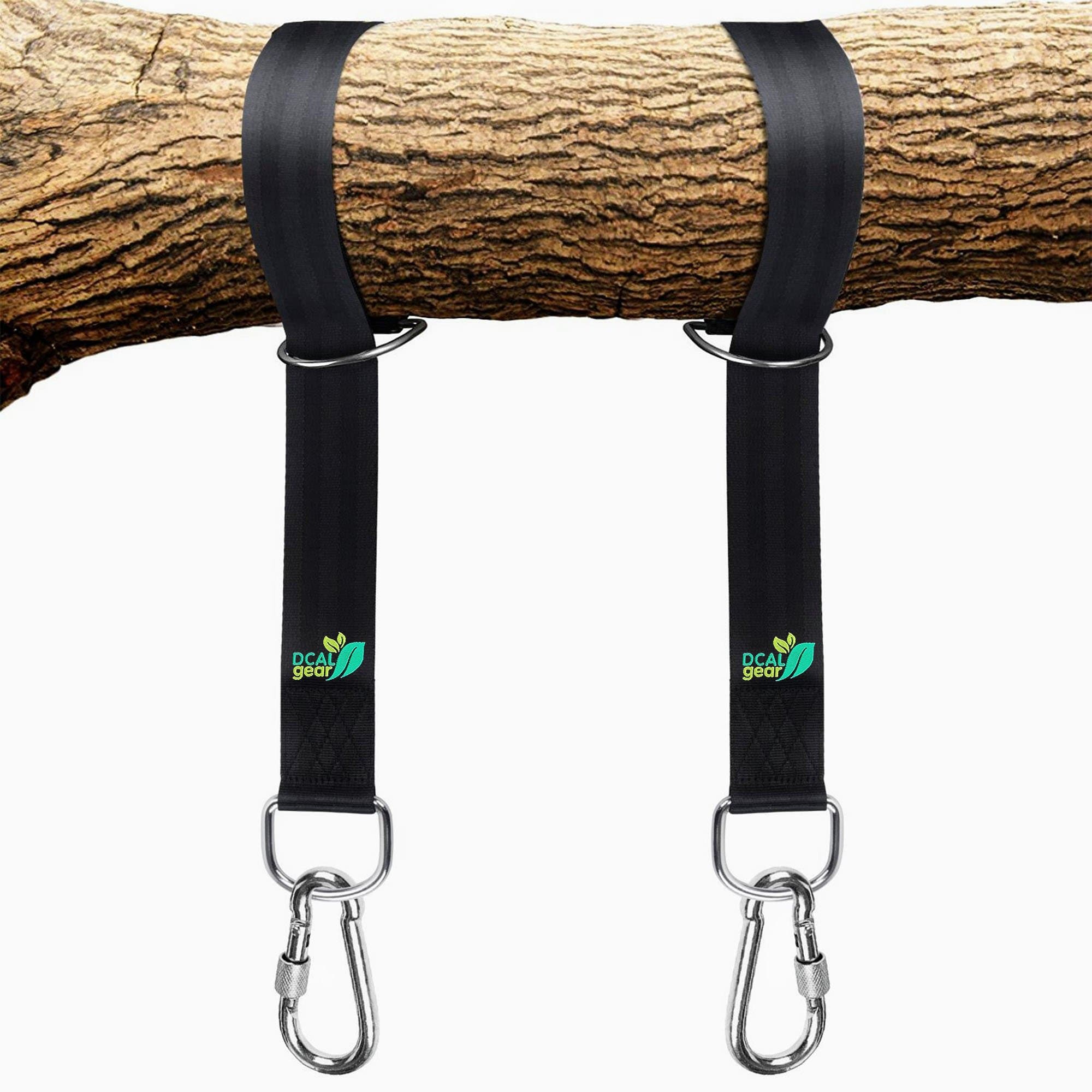 Tree Swing Hanging Straps Kit - Easy & Fast Installation - 5ft Extra Long Straps Hold 2000 lb - Safer Lock Snap Carabiner Hooks Perfect to Tree Swing, Swing Sets, Tire Swing & Hammock