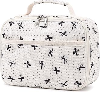 LEDAOU Lunch Bag Kids Insulated Lunch Box Girl Boy Insulated Reusable Lunch Bag for School Picnic Hiking Work (Bowknot)
