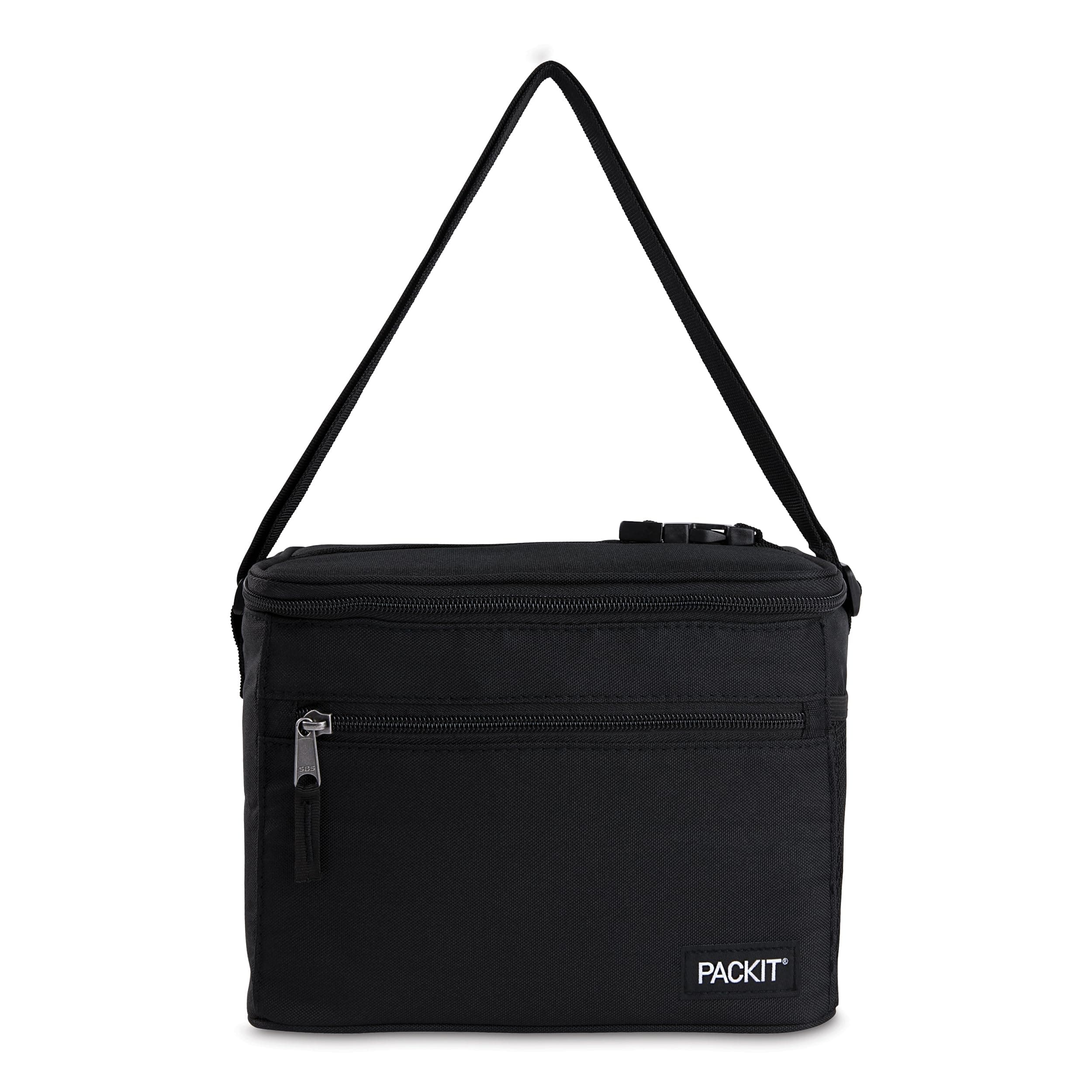 PackIt Freezable Essential Cooler, Built with ECOFREEZE Technology, Fully Freezable, Collapsible, Reusable, With Adjustable Crossbody Strap, Top Clip Handle, Designed for Fresh Office
