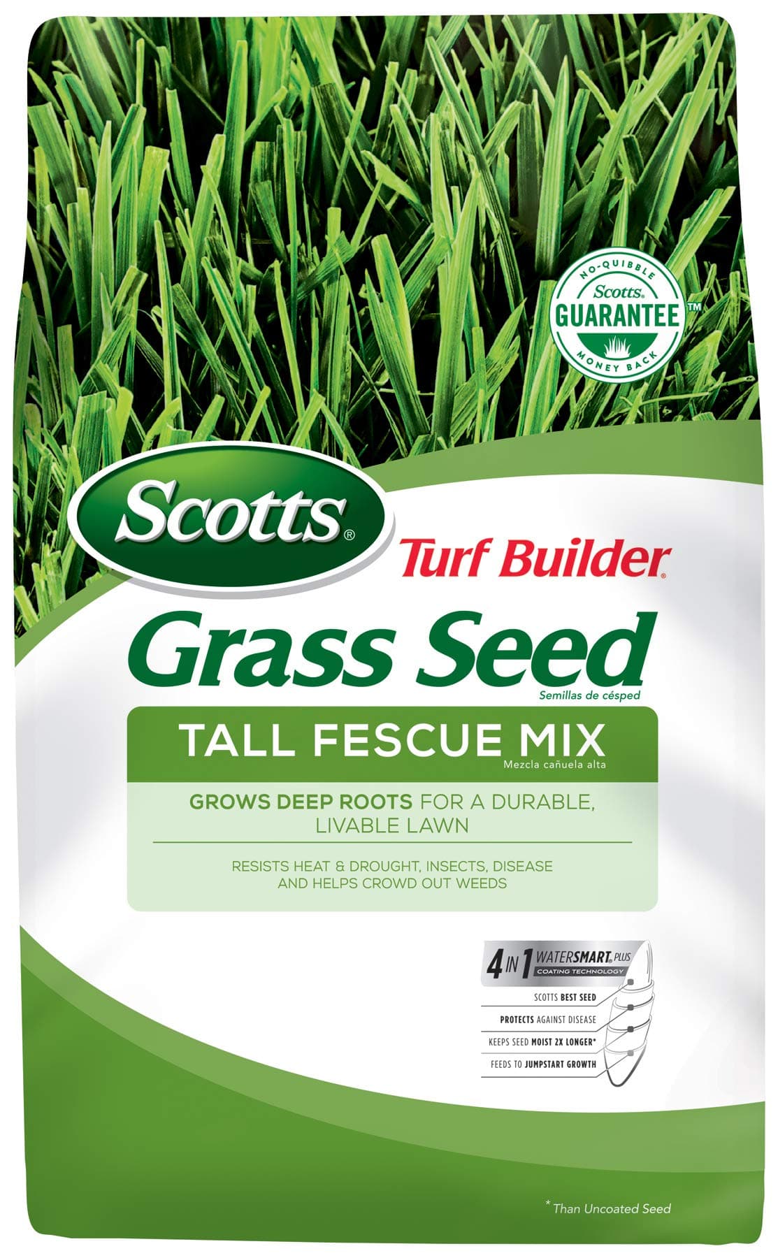 Scotts Turf Builder Grass Seed Tall Fescue Mix, Grows Deep Roots for a Durable, Livable Lawn, 3 lbs.