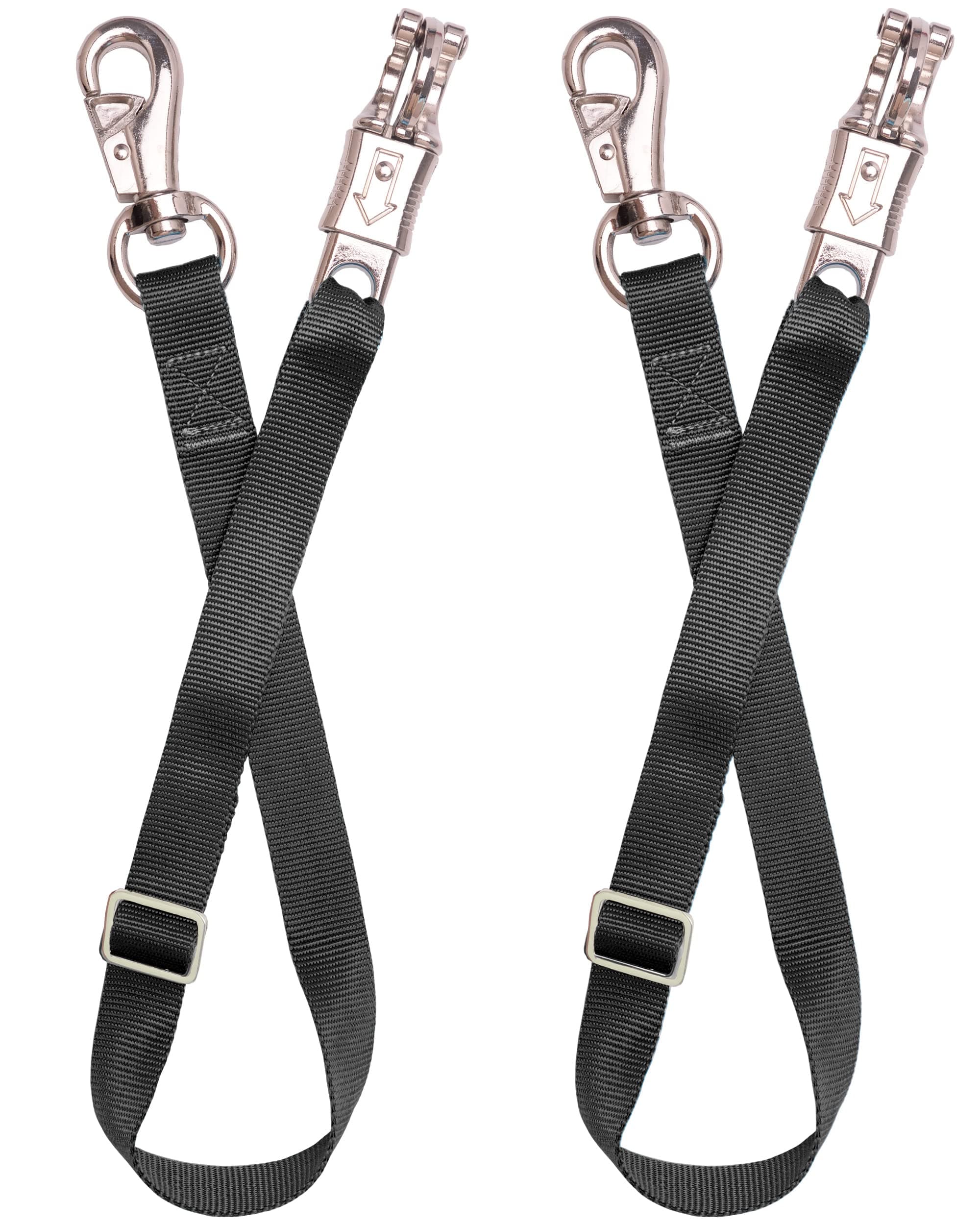 Adjustable Trailer Tie (2 Pack)-Horse Trailer Nylon Strap Tie,Adjusted from 25 to 37”
