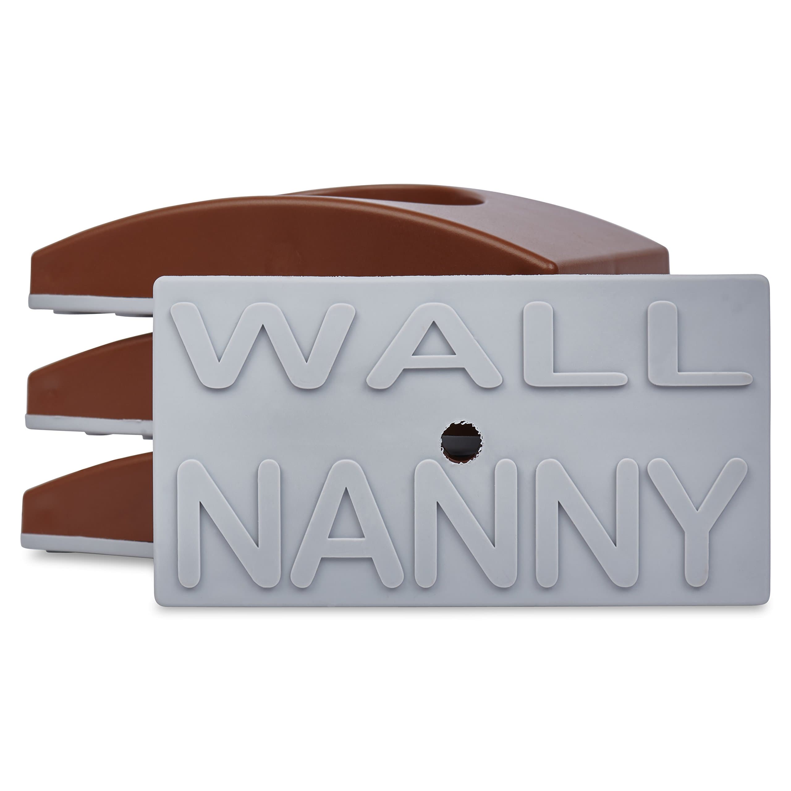 Wall Nanny (4 Pack) Baby Gate Wall Protector - Dark Trim Color - No Safety Hazard on Bottom Spindles - Small Saver Pad Saves Trim & Paint - Best Dog Pet Child Walk Thru Pressure Gates Guard (Brown)