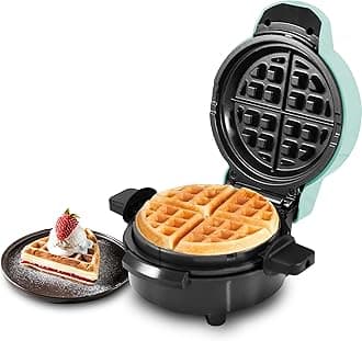 Elite Gourmet EWM380M Nonstick Fluffy Stuffed Waffle Maker, 1.5-Inch Jumbo Thick Waffles, Hash Browns, Keto, Snacks, Sandwich, Eggs, Easy to Clean, Mint