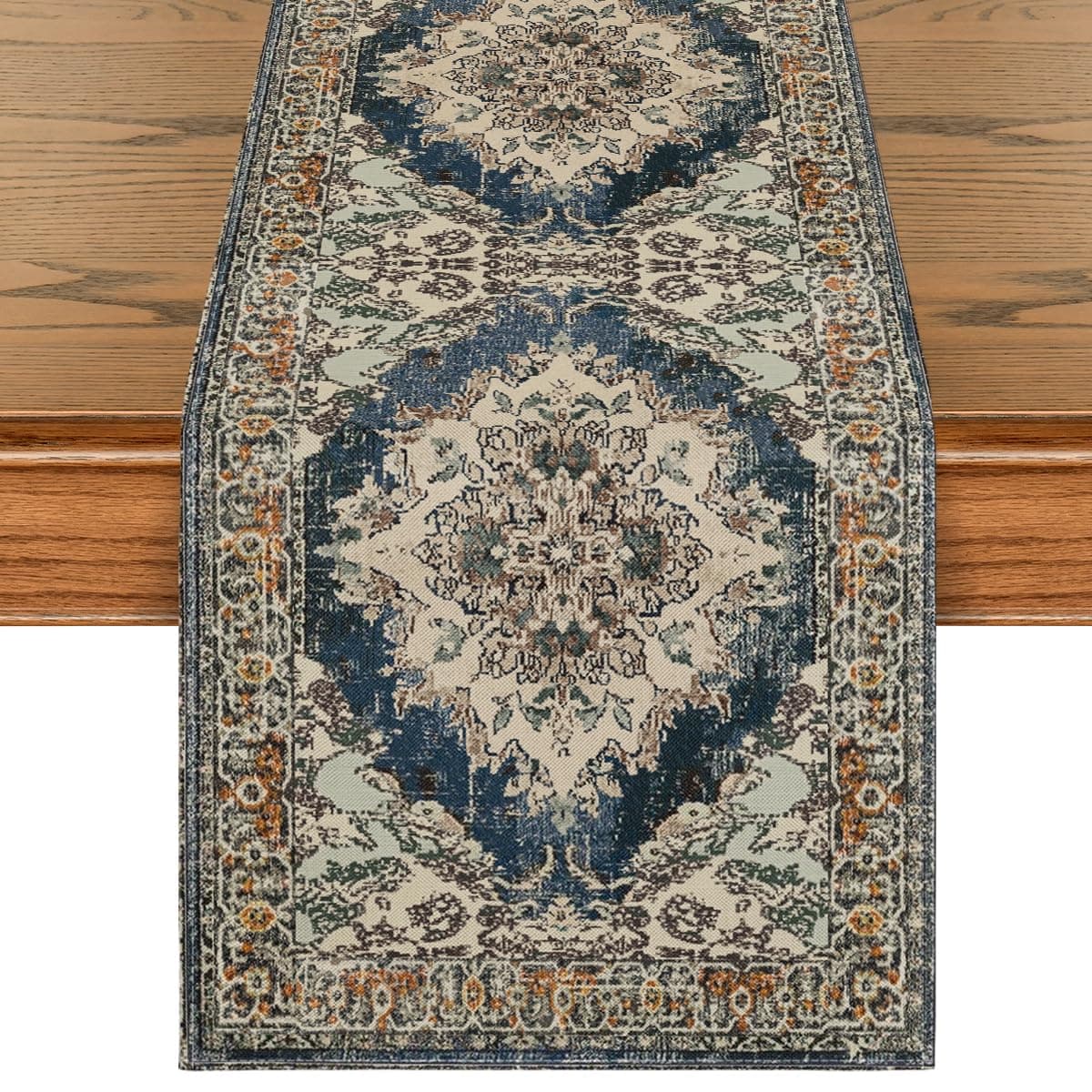 Artoid Mode Boho Bohemia Style Black Table Runner, Country Rustic Farmhouse Magical Fall Kitchen Dining Table Decoration for Home Party Decor 13x72 Inch