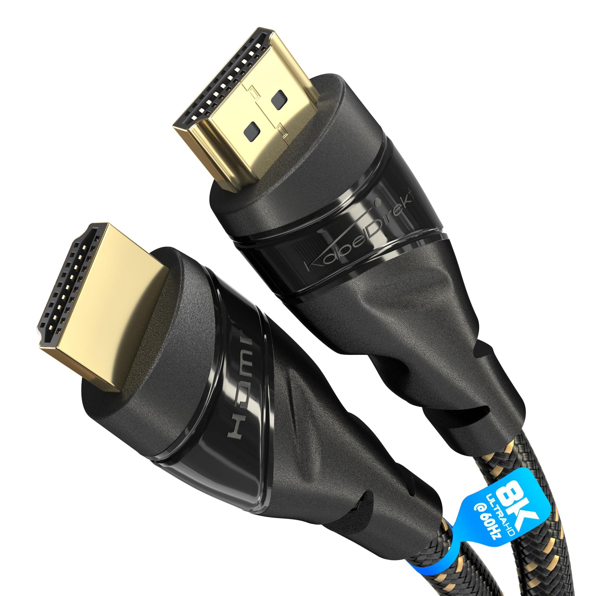 HDMI Cable 4K – with A.I.S Shielding, Nylon braiding – 10m – Designed in Germany (supports all HDMI devices like PS5/Xbox/Switch – 4K@60Hz, High Speed cord with Ethernet, black) by CableDirect