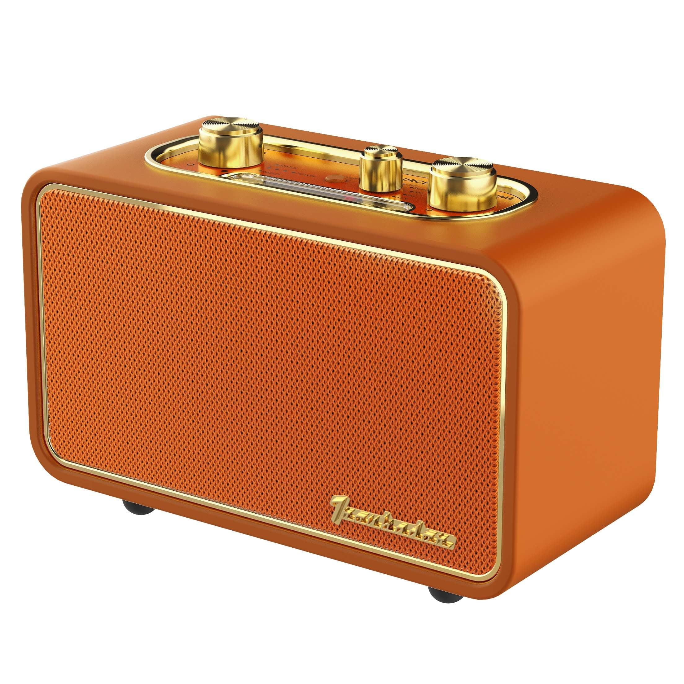 Retro Bluetooth Speaker Portable Bluetooth Speaker Vintage Wireless Speaker,Am/Fm Tunning Dial Electronics for Home,Perfect for Cafe,Vintage Decoration,Bedroom(Apur Retro Orange)