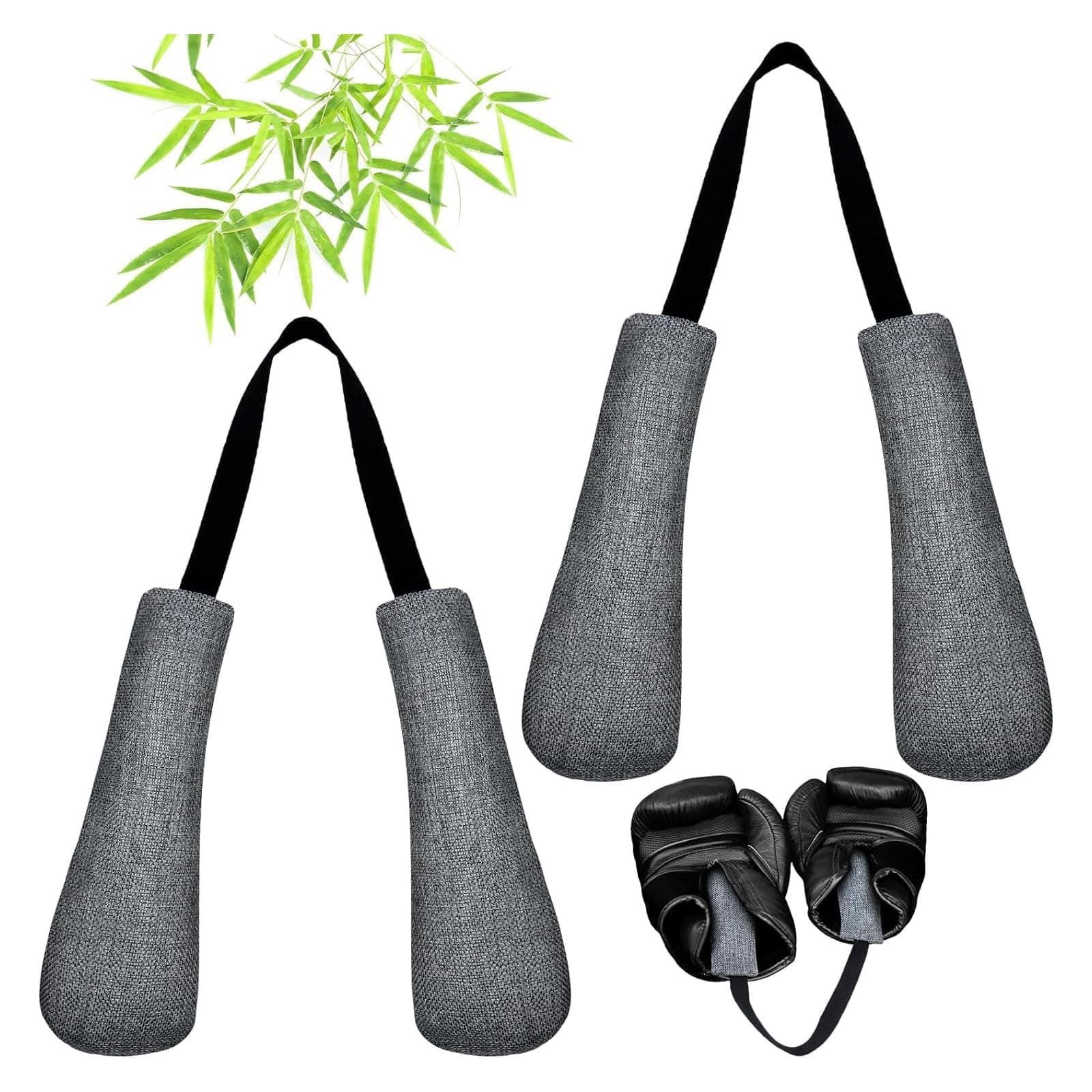 2 PCS Boxing Glove Deodorize Refillable Bamboo Charcoal Deodorizer Boxing Glove Odor Eliminator for Boxing Gloves Bags Sports Gear (Gray)