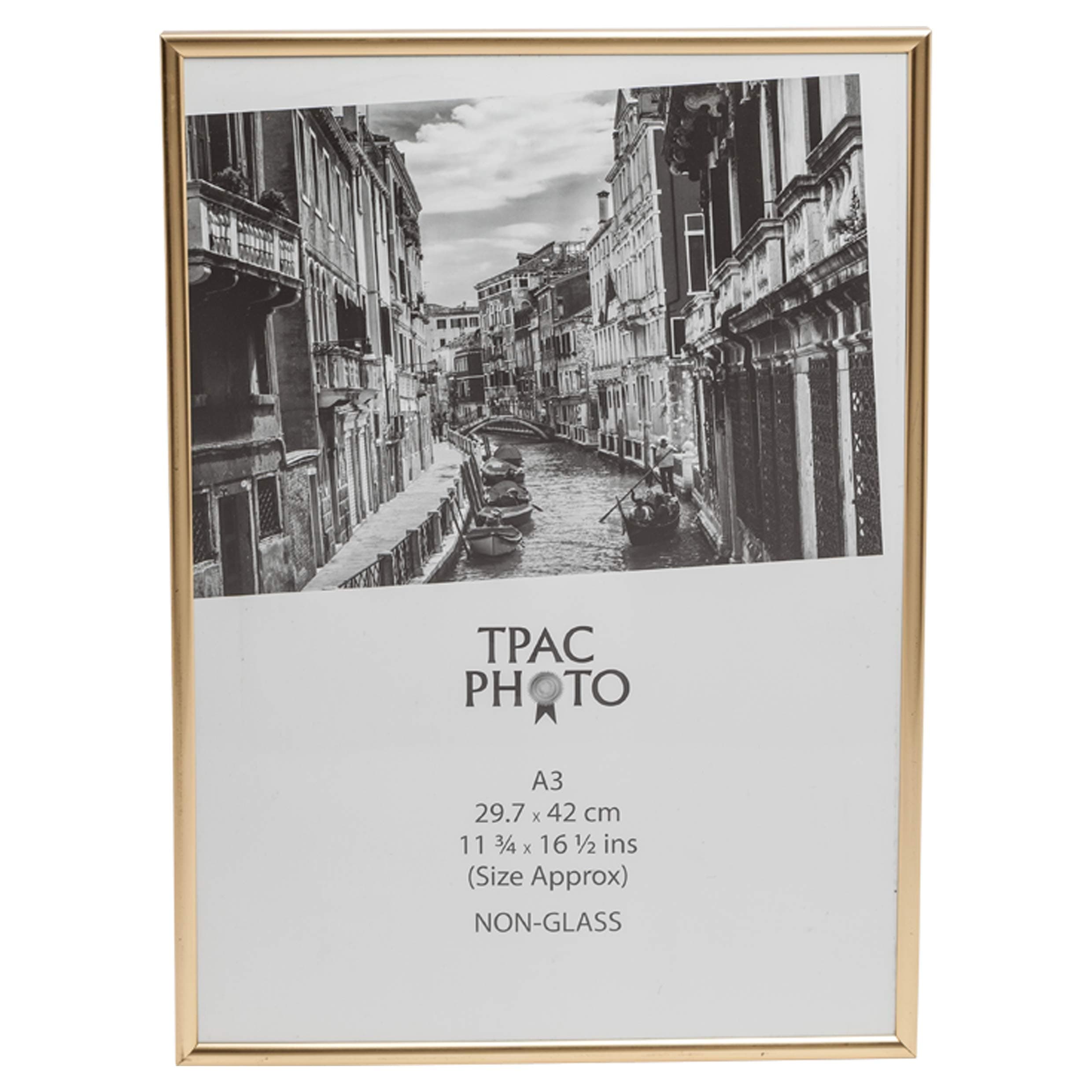 Hampton Frames BACKLOADER Poster Certificate Photo Frame Acrylic (Non Glass) Gold A3 (29.7 x 42 cm) A3MARGLD