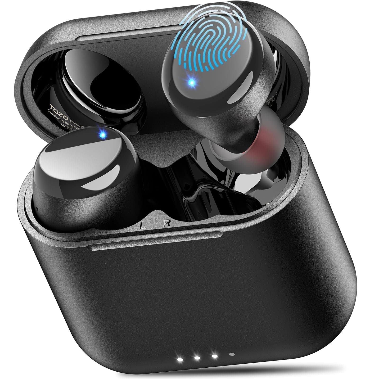TOZO T6 Ergonomic Edition Wireless Earbuds Bluetooth 5.3 Headphones, Ergonomic Design in-Ear Headset, 50Hrs Playtime with Wireless Charging Case (Renewed)