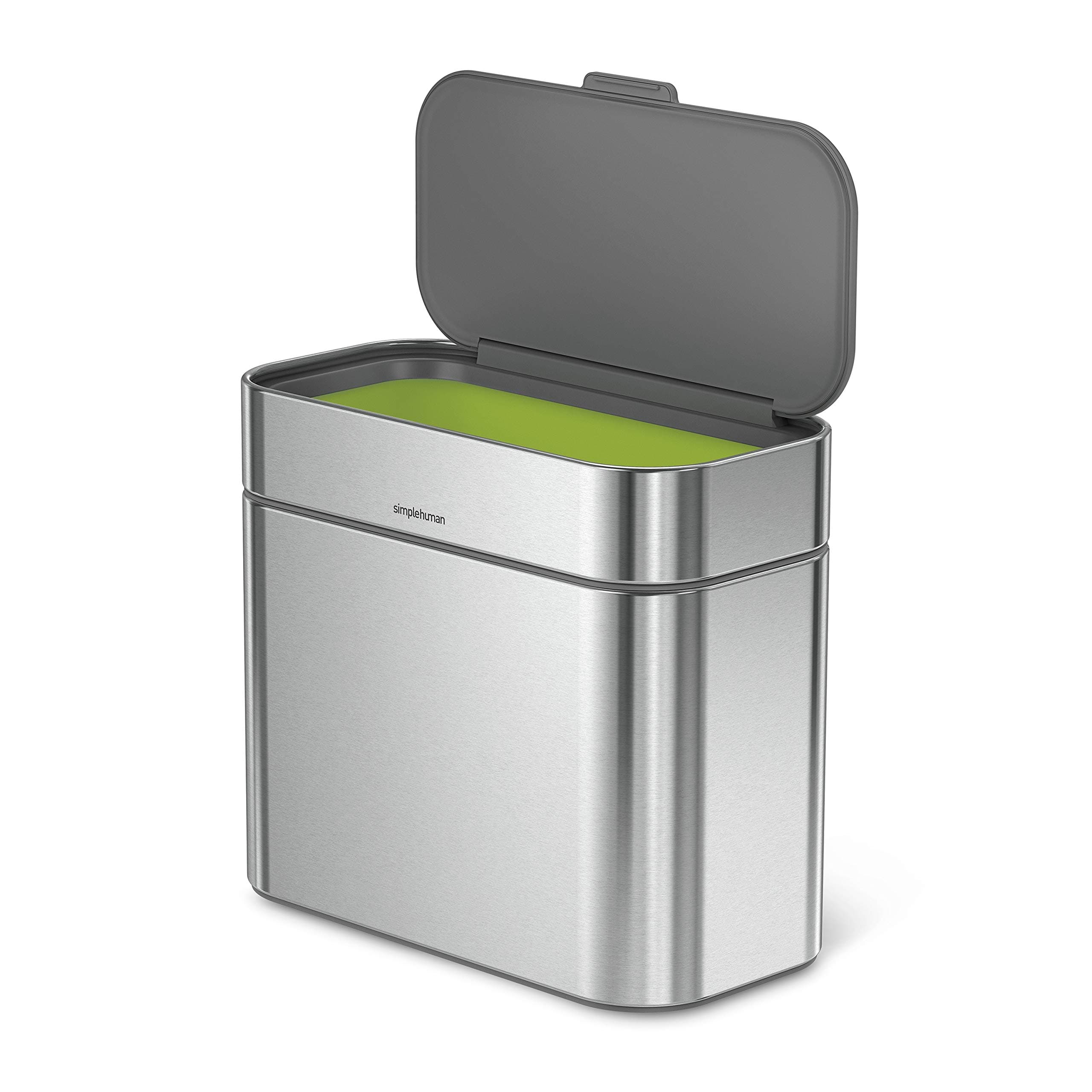 Simplehuman CW1645 Garbage Can Compost Caddy, 1.6 gal (4 L) with Lid, Stainless Steel Dust Box, 1.6 gal (4 L)