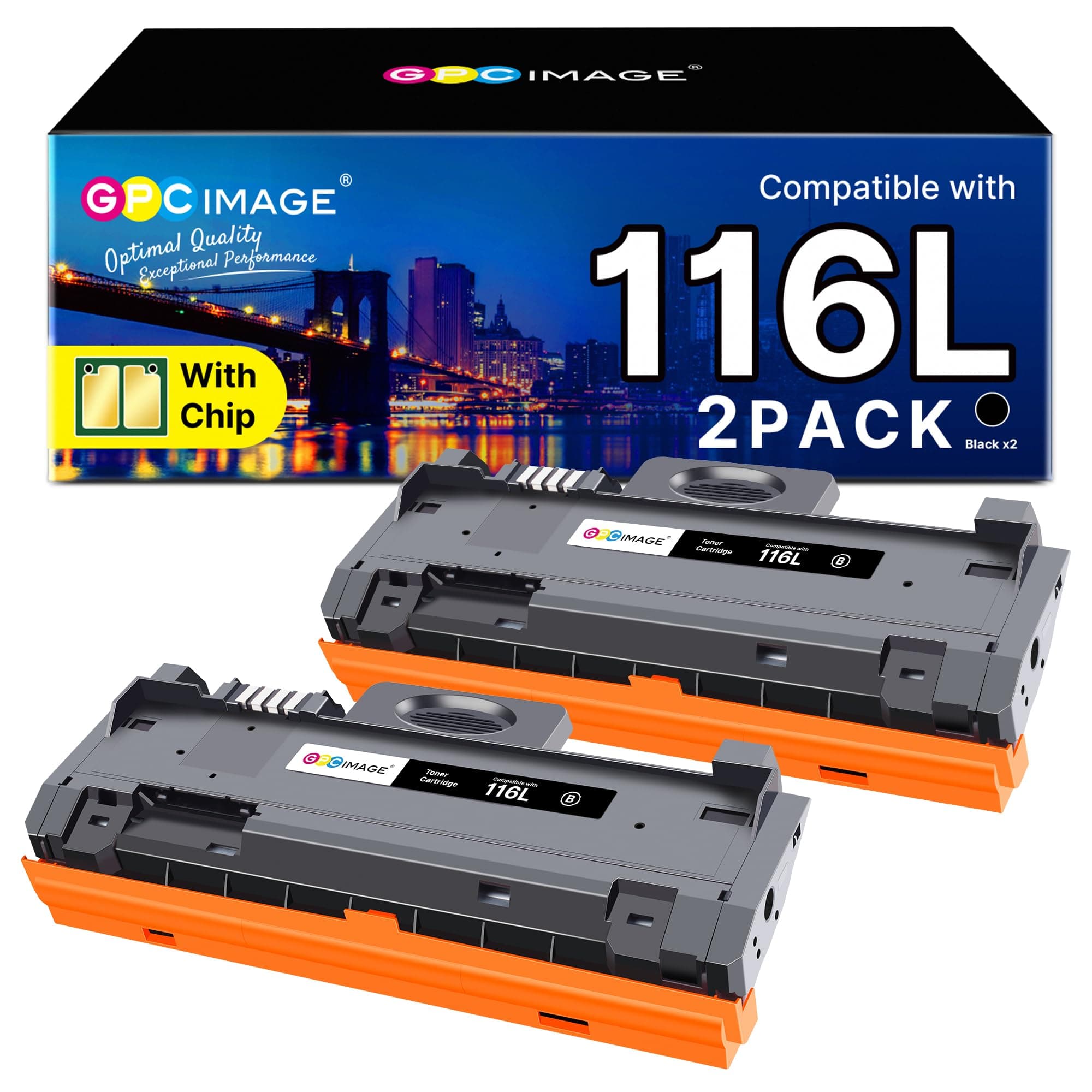 MLT D116L D116S Compatible Toner Replacement for Samsung MLT D116L D116S to use with Xpress SL-M2835DW M2825ND M2825DW M2885FW M2675 M2675FN M2875FD M2625 M2626 M2676 M2825 (Black, 2-Pack)