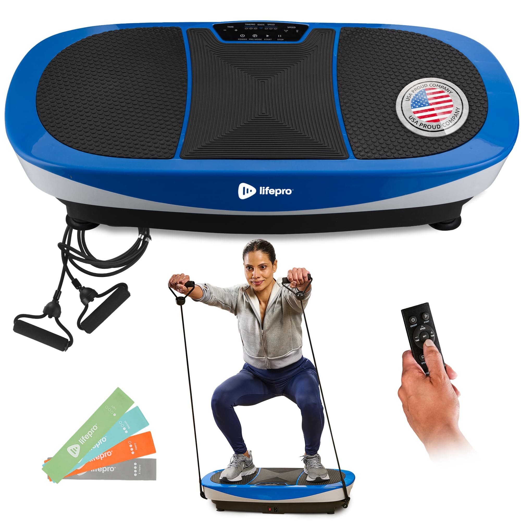 Rumblex MAX 4D Vibration Plate Exercise Machine with Loop Resistance Bands, Full Body Workout Equipment for Home Workout, Shaping, Workout,
