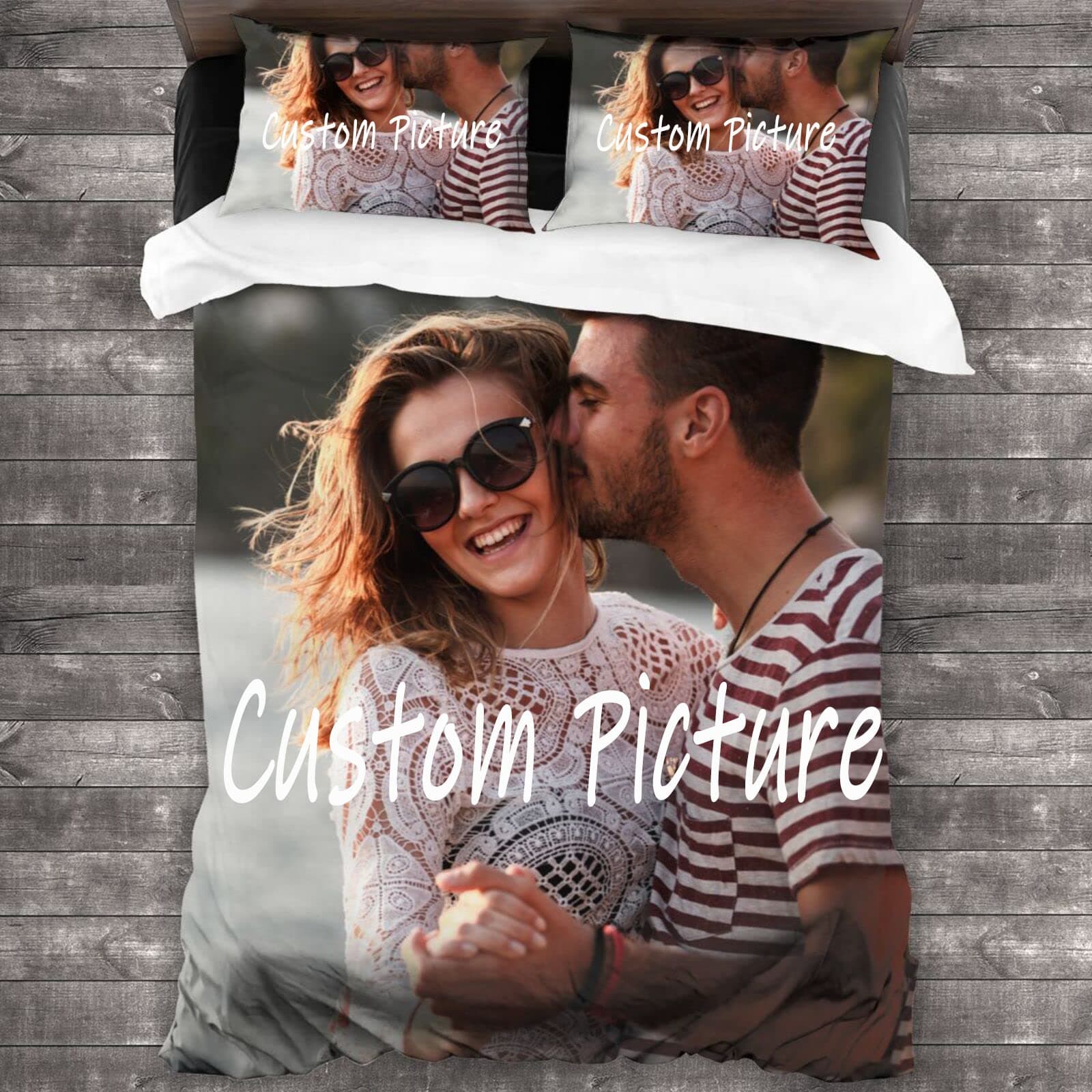 Custom Bedding 3pcs Sets Duvet Cover Set Personalized Bedding Sets with Photo 3D Printing Picture Customized