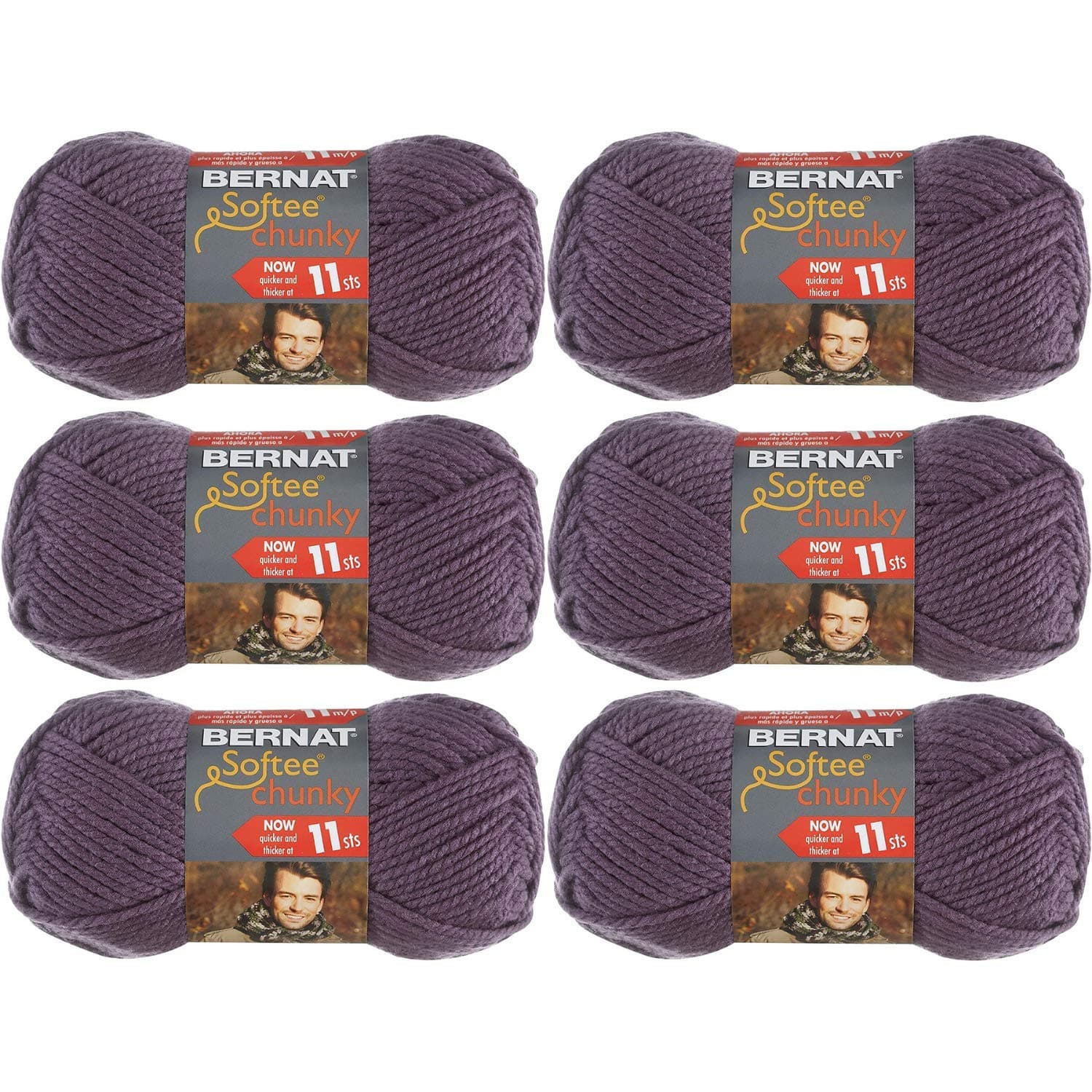 Softee Chunky Yarn (6-Pack) Dark Mauve 161128-28323
