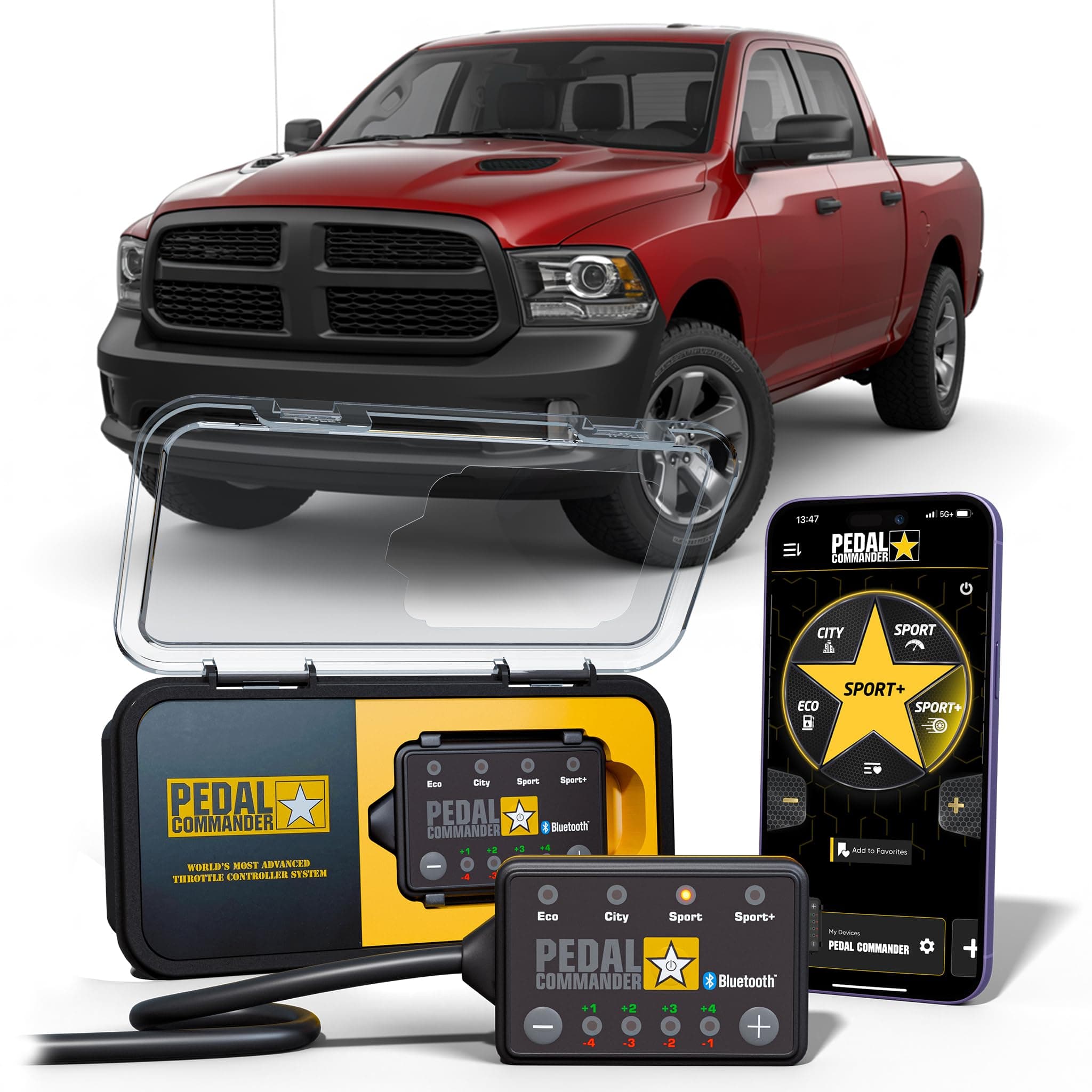 PEDAL COMMANDER for Dodge Ram Truck 2007-2018 Throttle Response Controller Gas & Diesel (Not Compatible w/ 2011-2014 HO) - Plug-and-Play Upgrade, App Control and Anti-Theft, Ram Truck Accessories