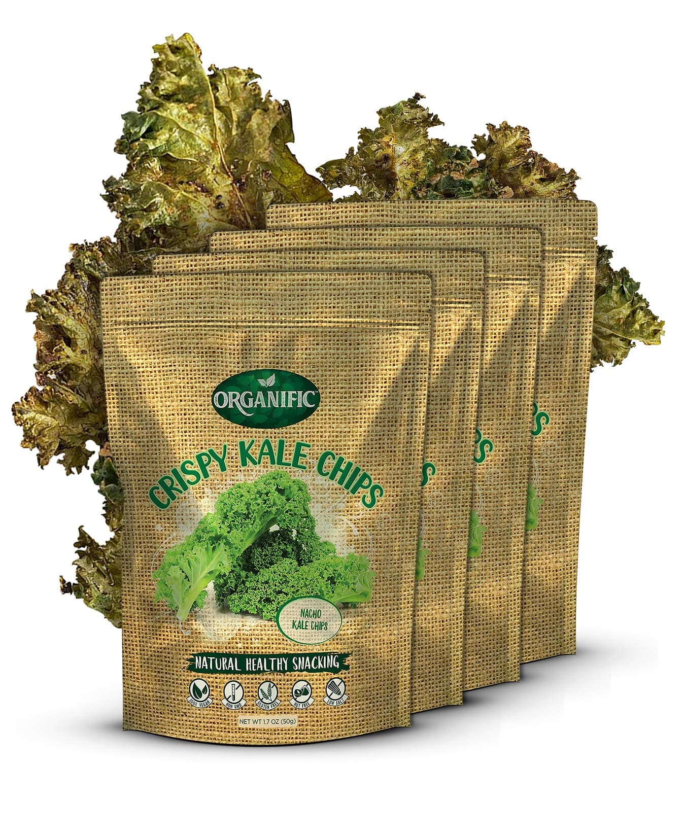 CRISPY KALE FLOWERS - DEHYDRATED (Kale, 4 pack)