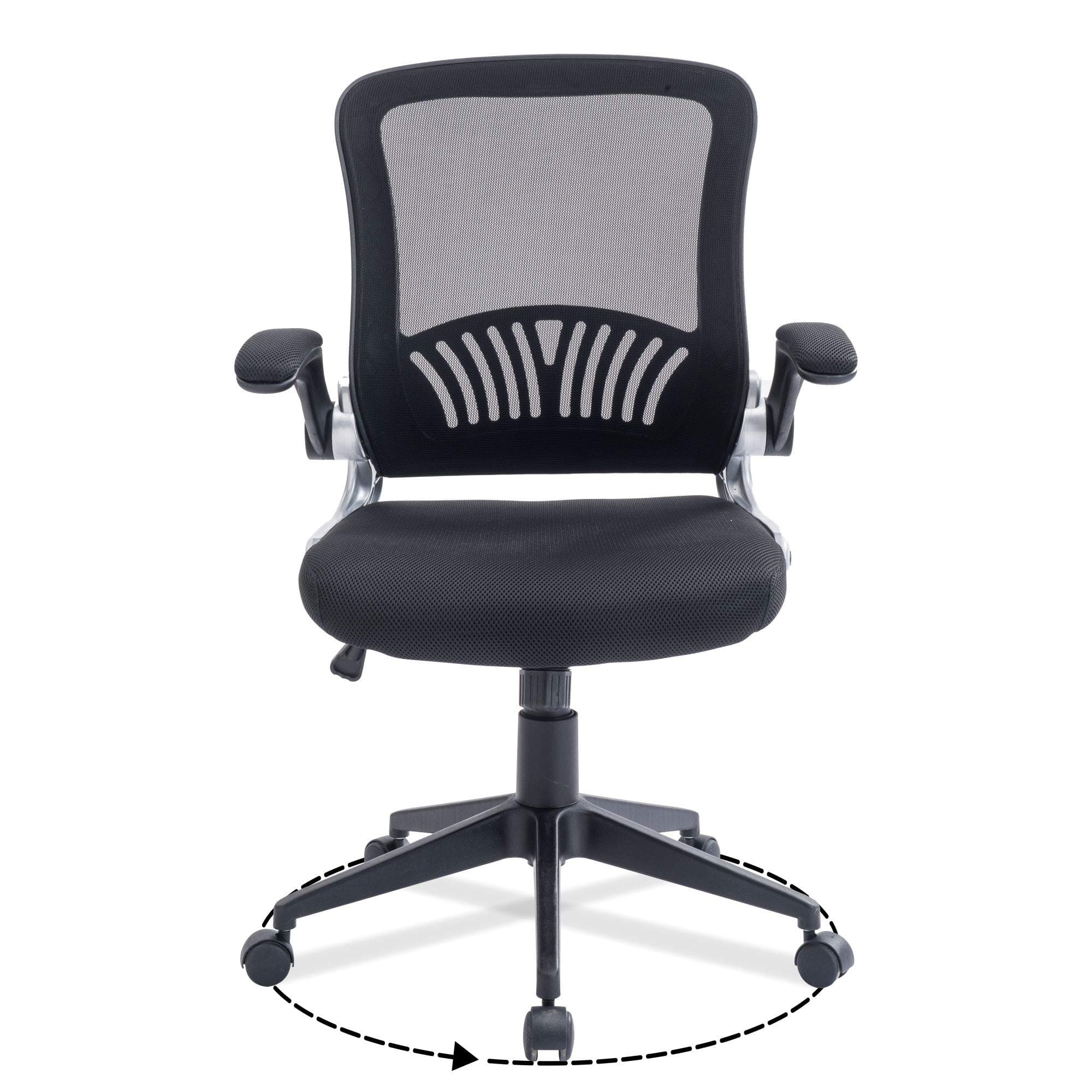 Ergonomic Mesh Office Desk Operator Chair Swivel PC Computer Office Chairs with Arms and Back Support for Home & Office Use for Adults Black