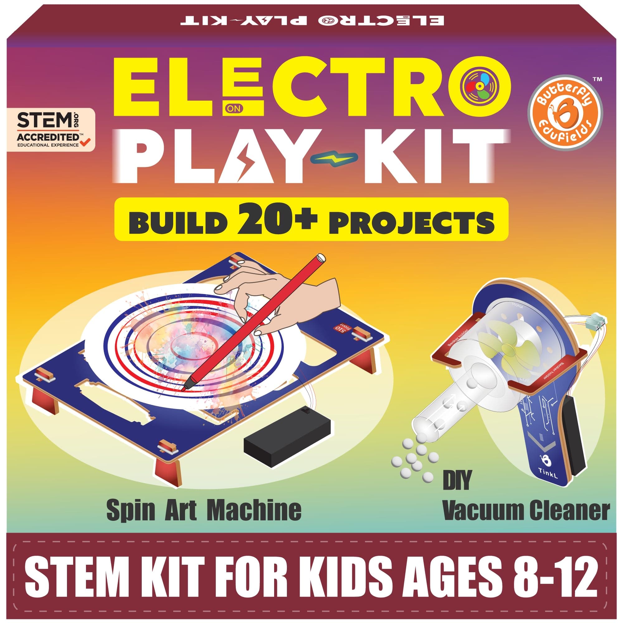 Butterfly EduFields ElectroPlay 100+ Science Projects Kit for Kids Ages 8 10 12 Years Boys Girls | 100+ DIY Science Experiment for Kids | Educational Engineering Toys Best Birthday Gift idea