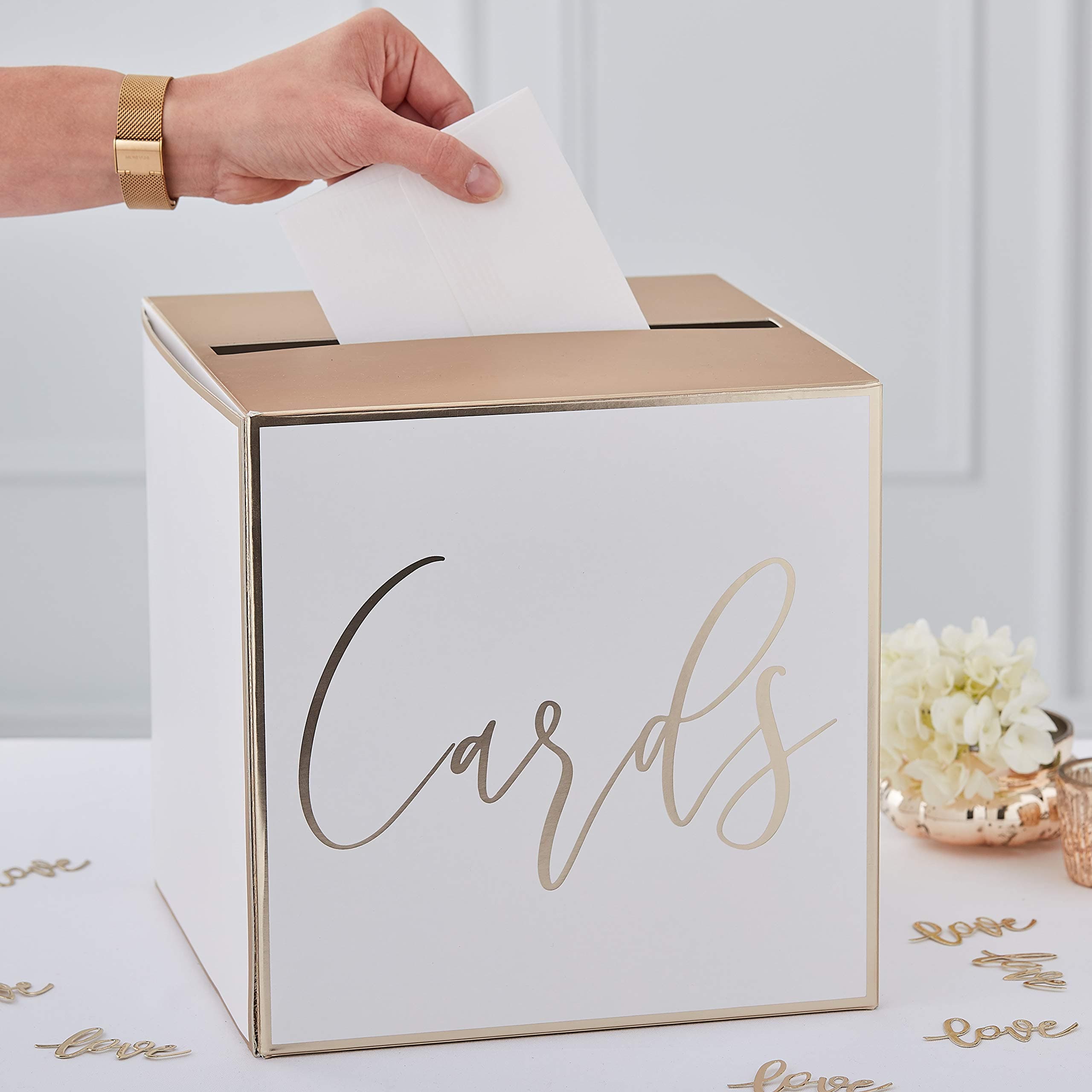 Ginger Ray Gold Card Holder Wedding Post Box Holder - Gold Wedding