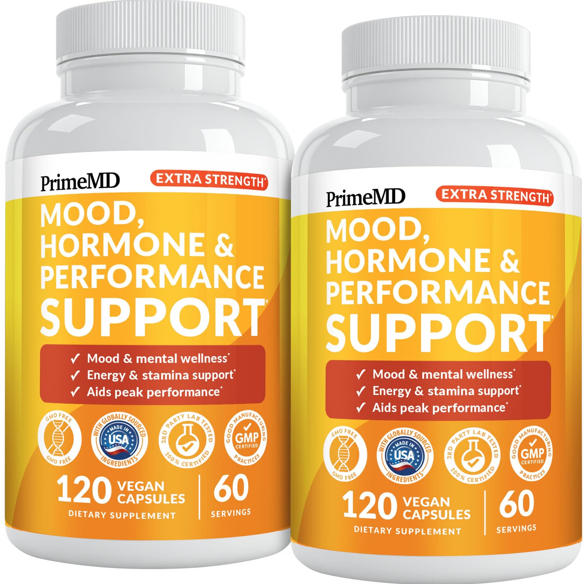 PrimeMD 19-in-1 Extra Strength Peruvian Maca Root Capsules - 9125 mg Ashwagandha Supplements with Fenugreek and Ginseng for Mood, Hormone and Performance Support (120 ct) (2-Pack)