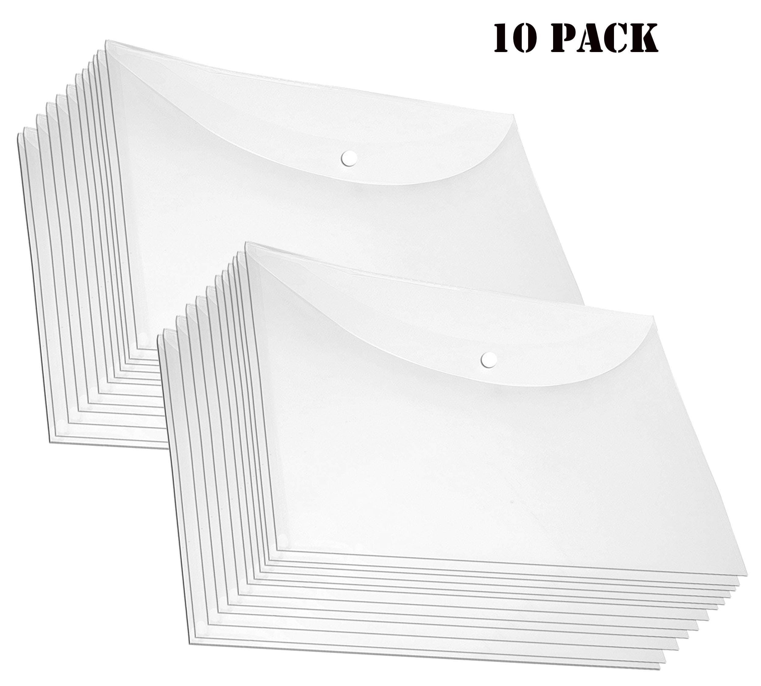 SNDIA A4 Document File Bag My Clear Plastic Document Folder (10-Pack)