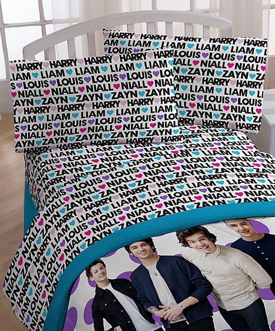 Global One Direction Sheet Set Twin Bed Size Hearts Words Sheets Bedding